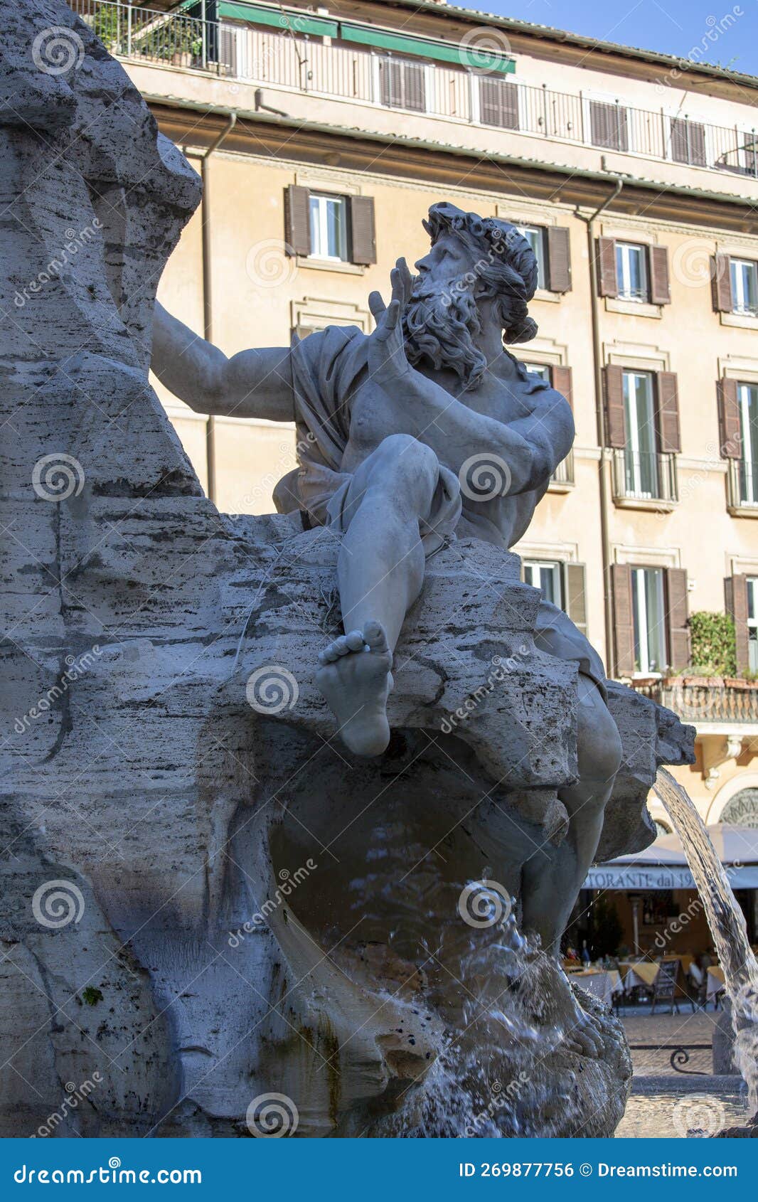 17th century fountain of the four rivers located in piazza navona, rome, italy