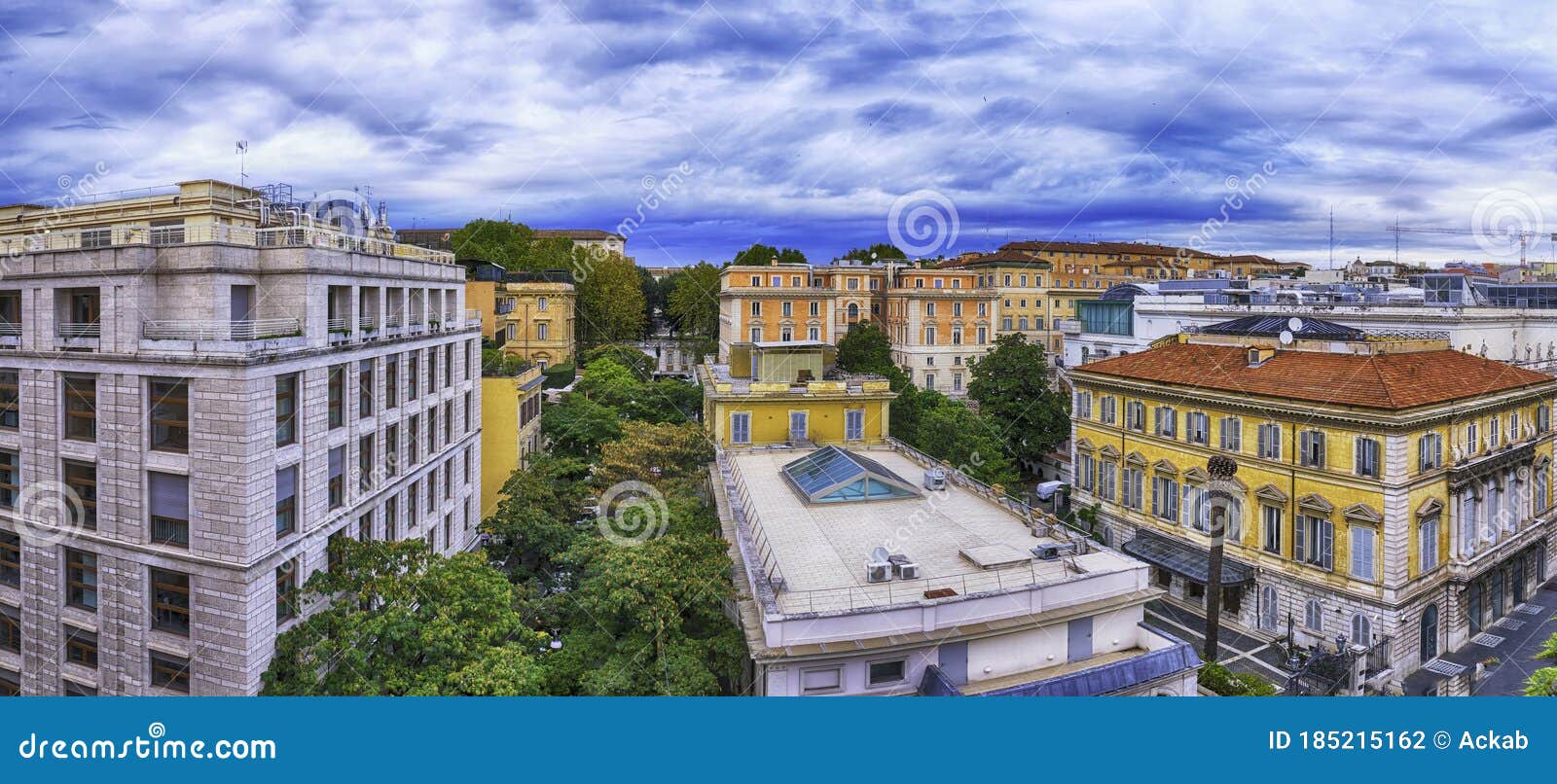 rome, italy, panorama of buildings along via nazionale
