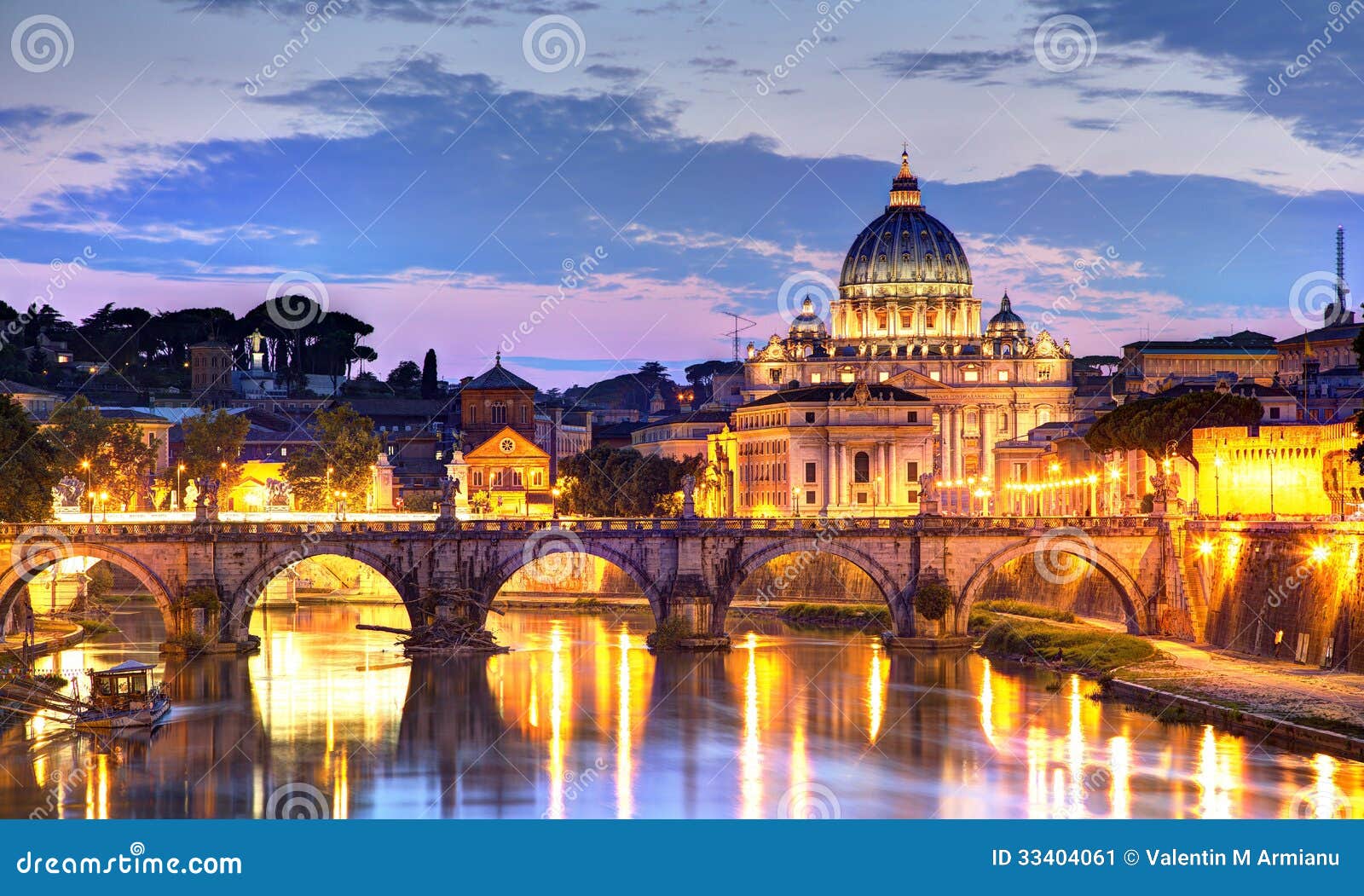 Rome at Night stock image. Image of vatican, cityscape  33404061