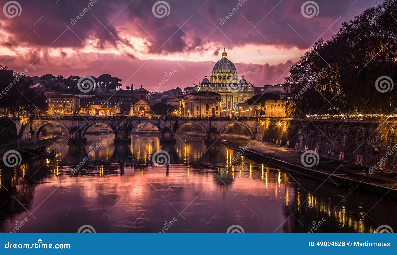 Rome sunset stock photo. Image of vatican, sunset, lights 49094628