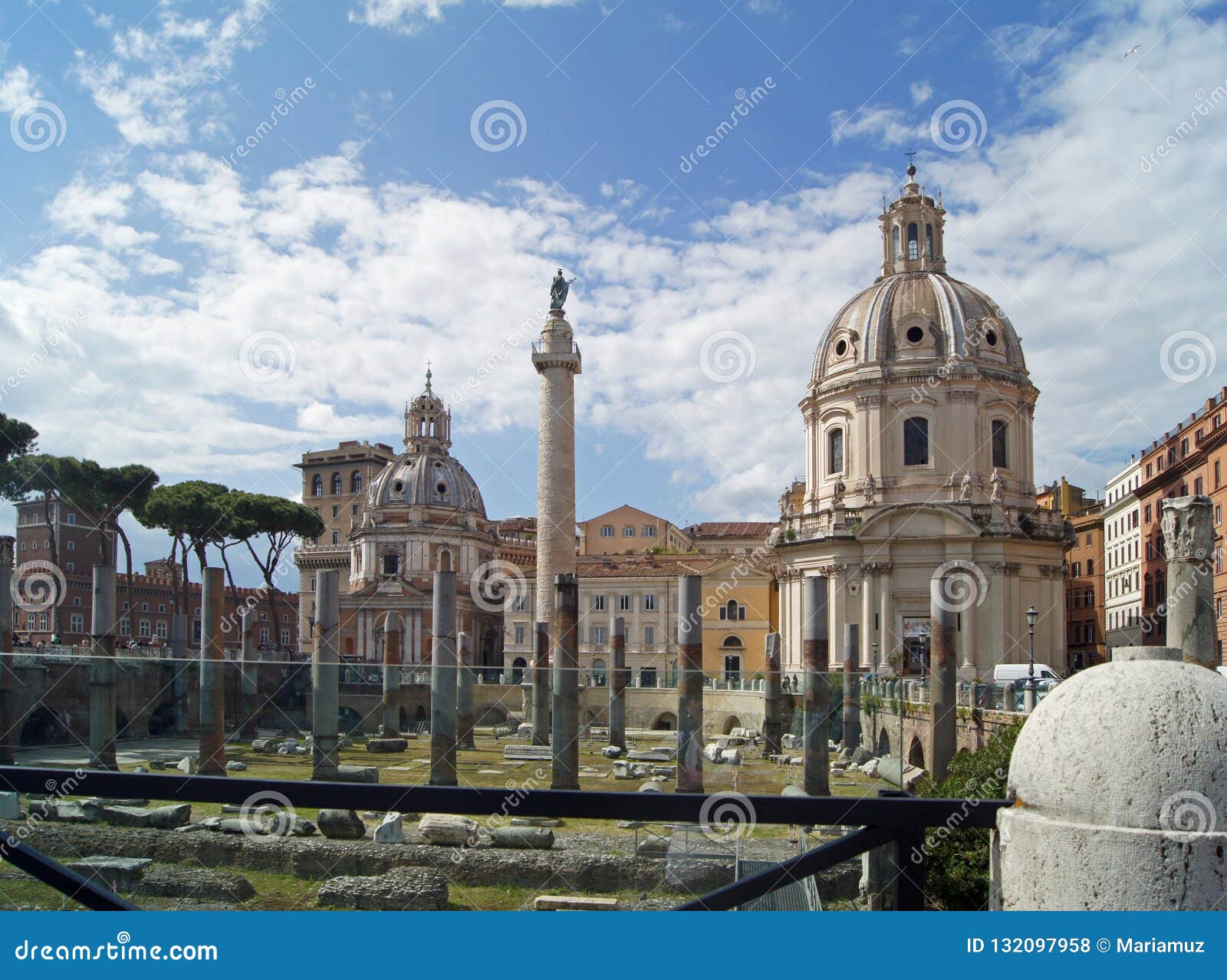 italy: rome trajan`s forum and trajan`s column