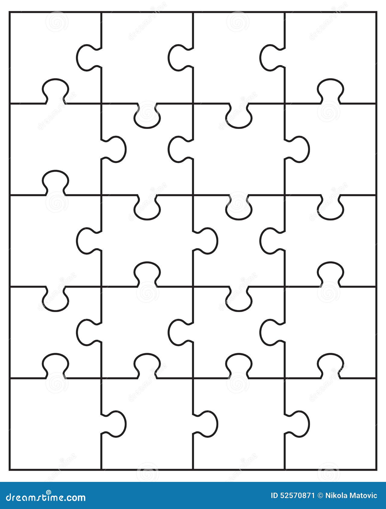 piezas de rompecabezas en blanco