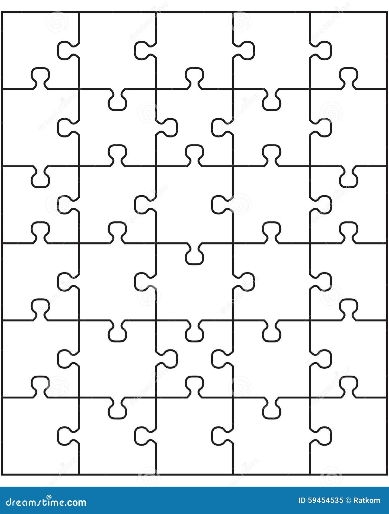 Rompecabezas Blanco Stock de ilustración Imagen 59454535