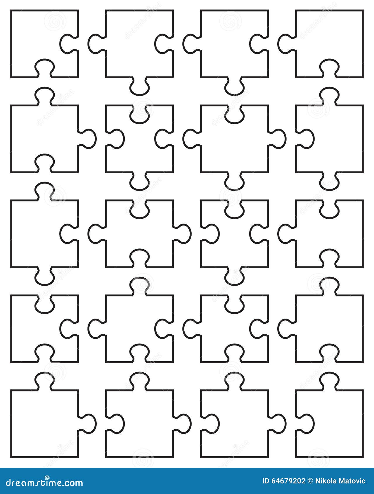 piezas de rompecabezas en blanco