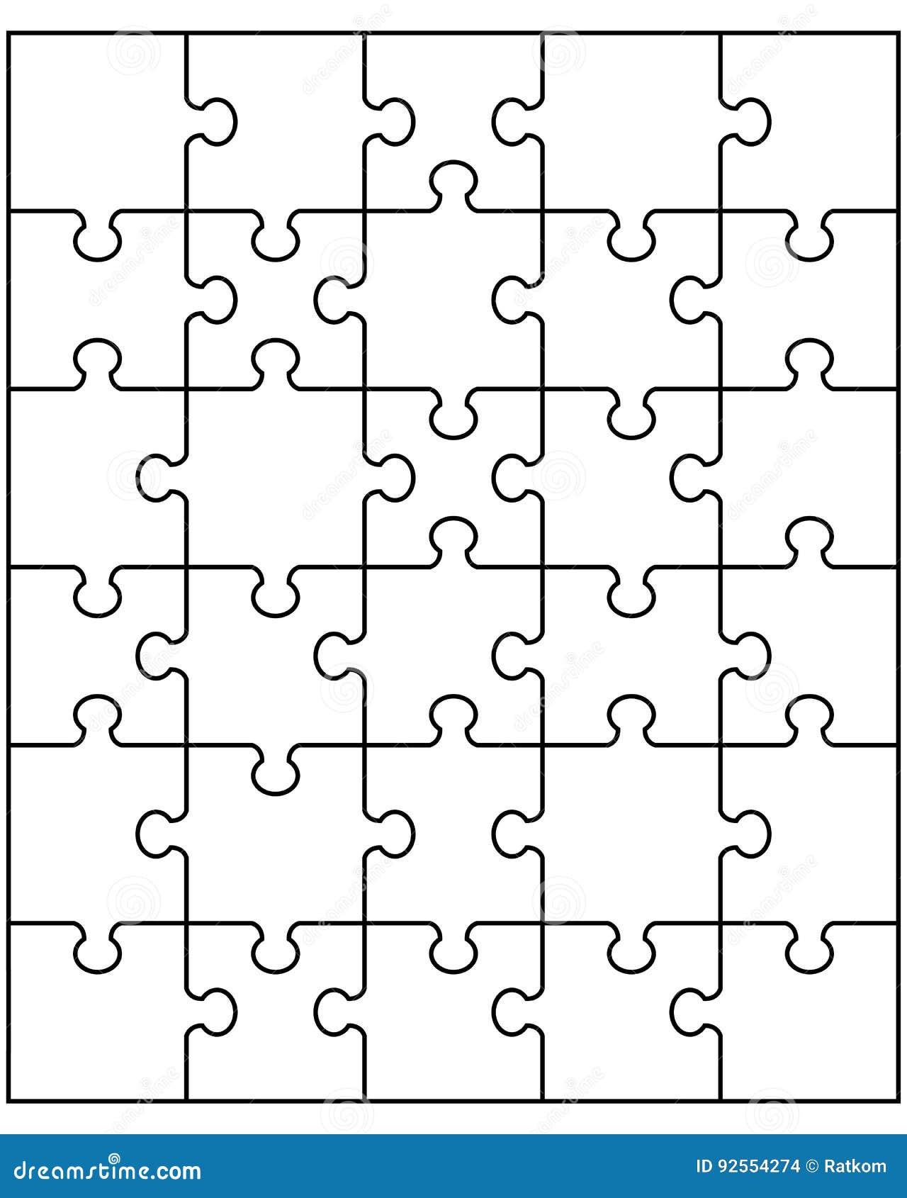 piezas de rompecabezas en blanco