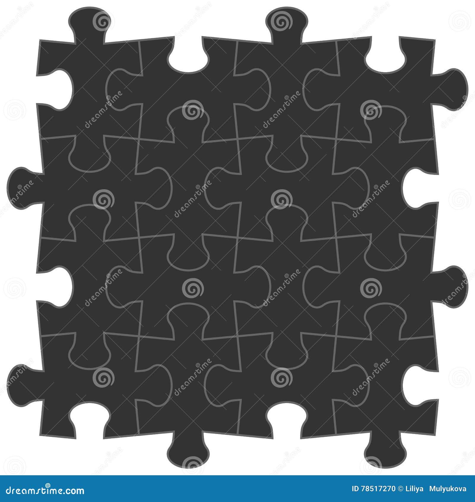 Rompecabezas Ejemplo Del Vector Del Rompecabezas Negro Ilustración del