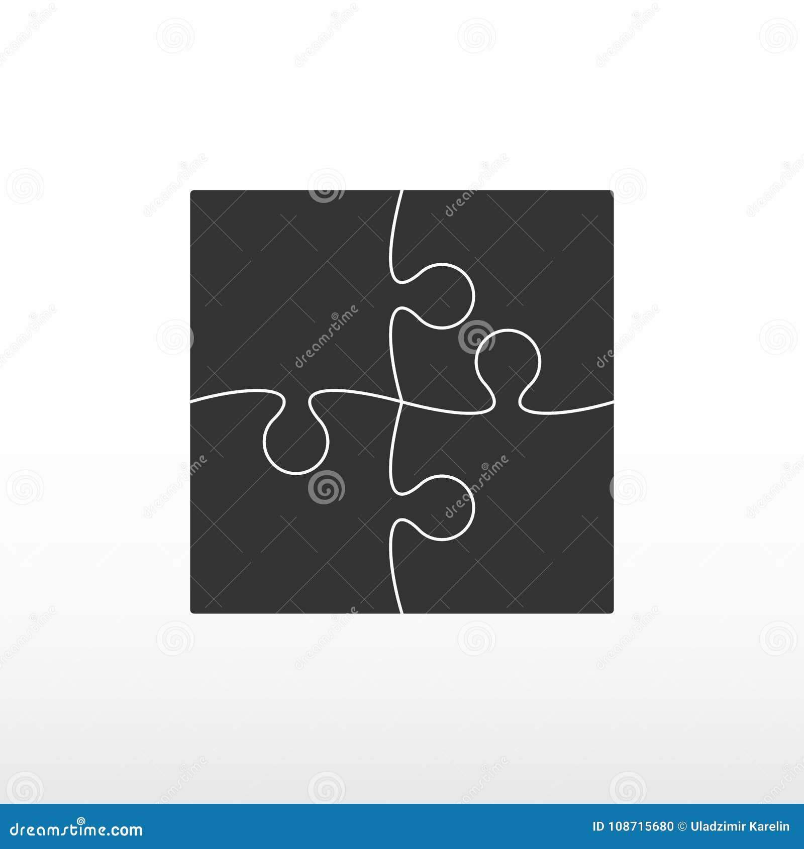 Rompecabezas Negro Del Pedazo Cuatro Ilustración del Vector