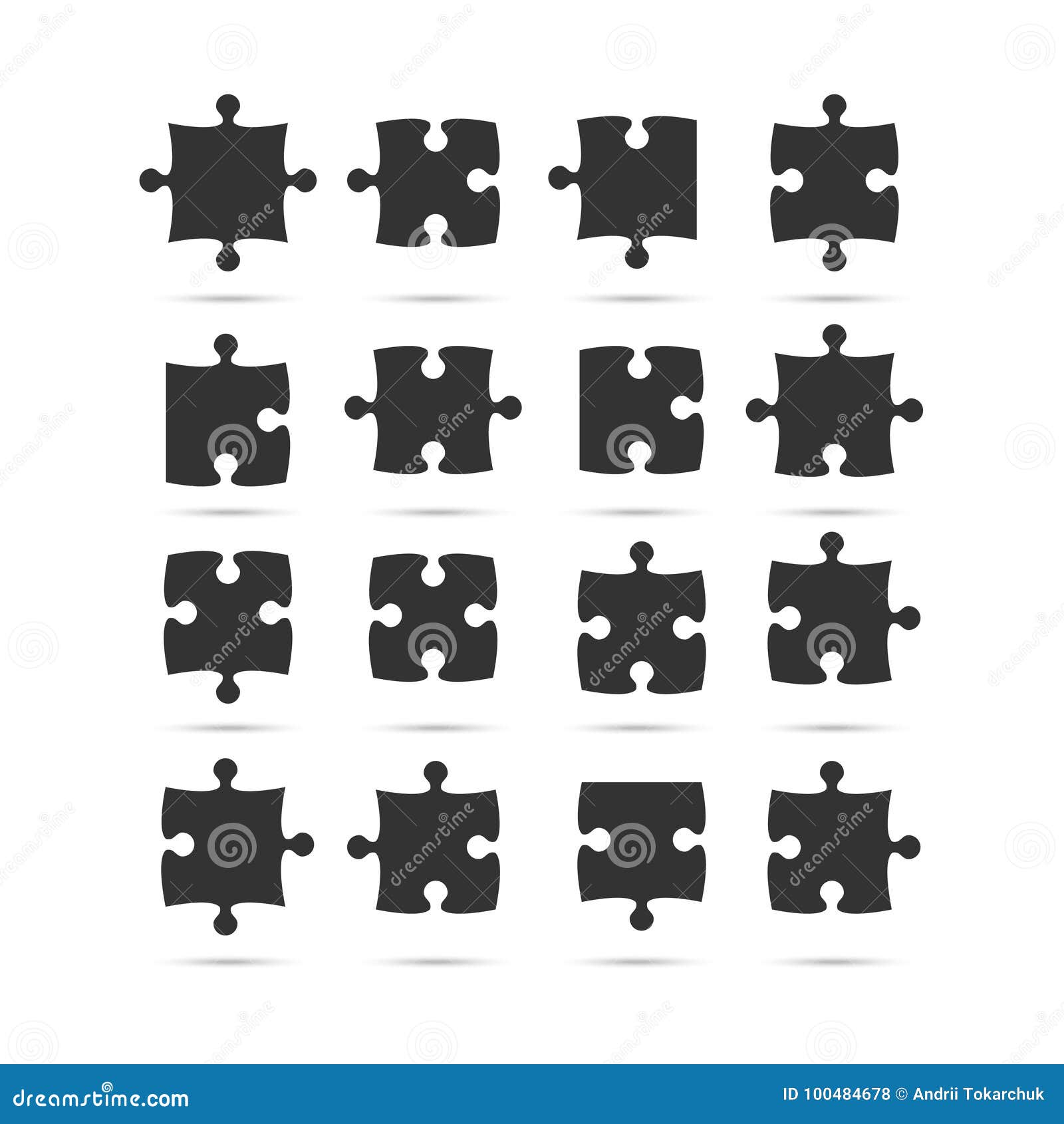 Rompecabezas Negro Del Rompecabezas Del Pedazo Objeto Del Vector