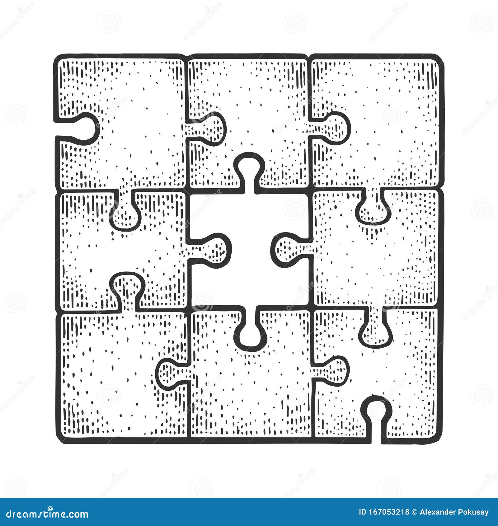 Rompecabezas Resueltos Sin Un Dibujo Grabado Ilustración del Vector -  Ilustración de apuro, ilustraciones: 167053218