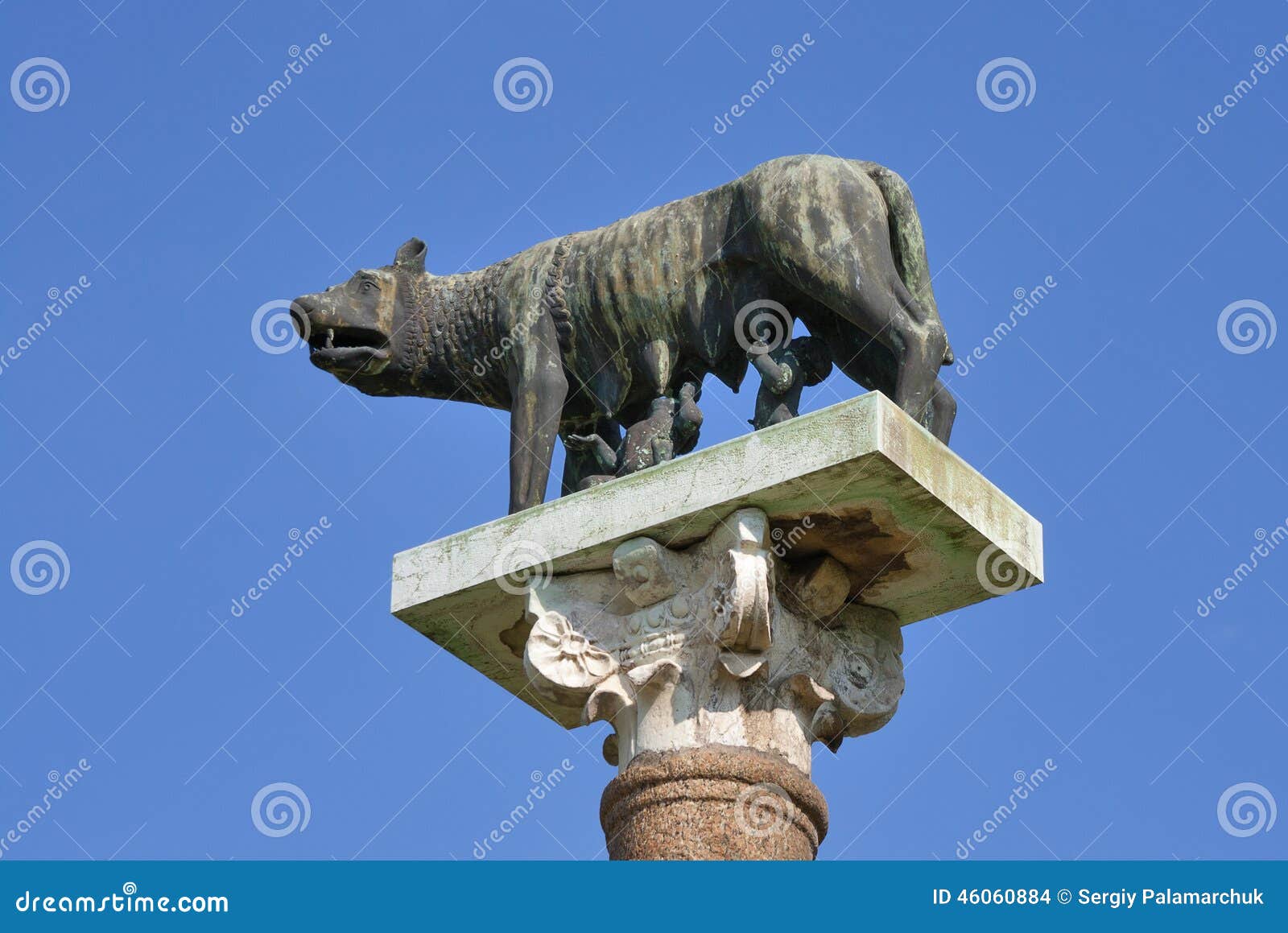 Romulus and Remus Statue in Pisa, Italy Stock Photo Image of column