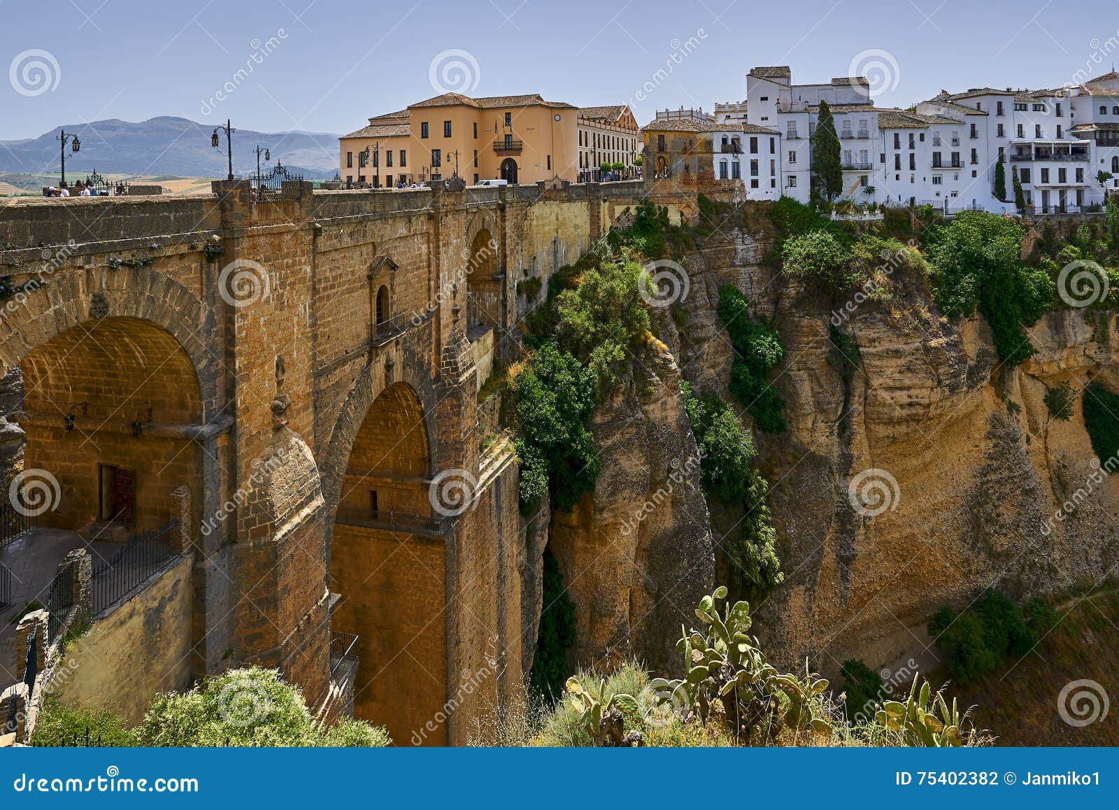 ronda, spain at the puente nuevo bridge over the tajo gorge