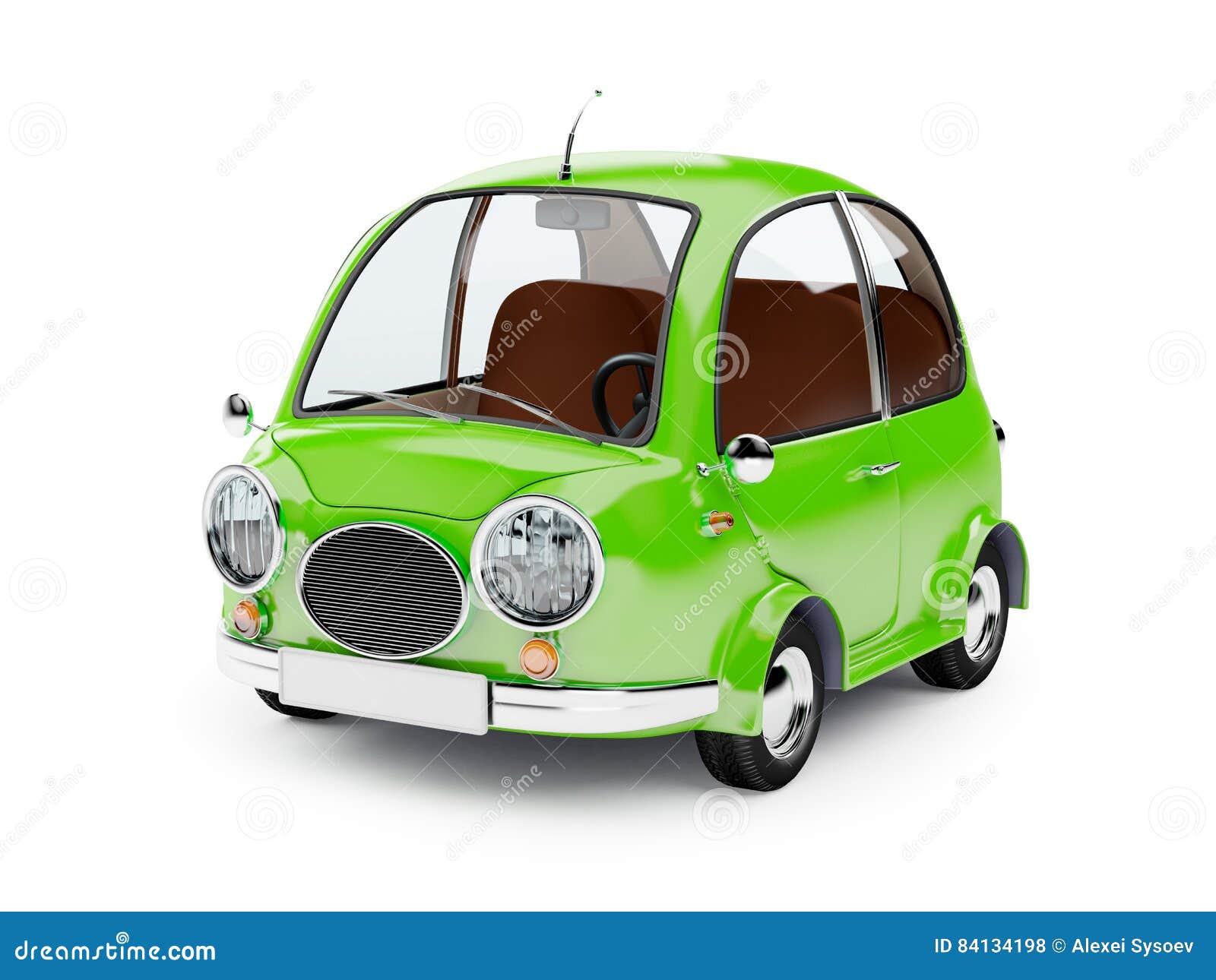 Pijl kofferbak Toegeven Ronde kleine groene auto stock illustratie. Illustration of vervoer -  84134198