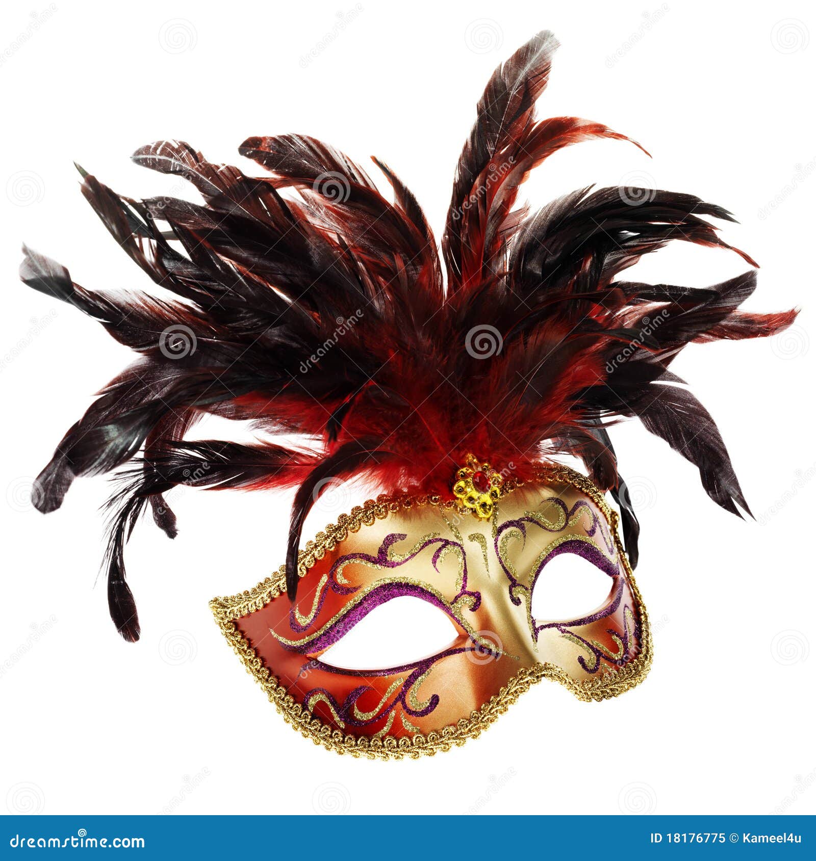 Rimpels naakt monster Rood En Gouden Venetiaans Masker Stock Afbeelding - Image of fluweel,  magisch: 18176775