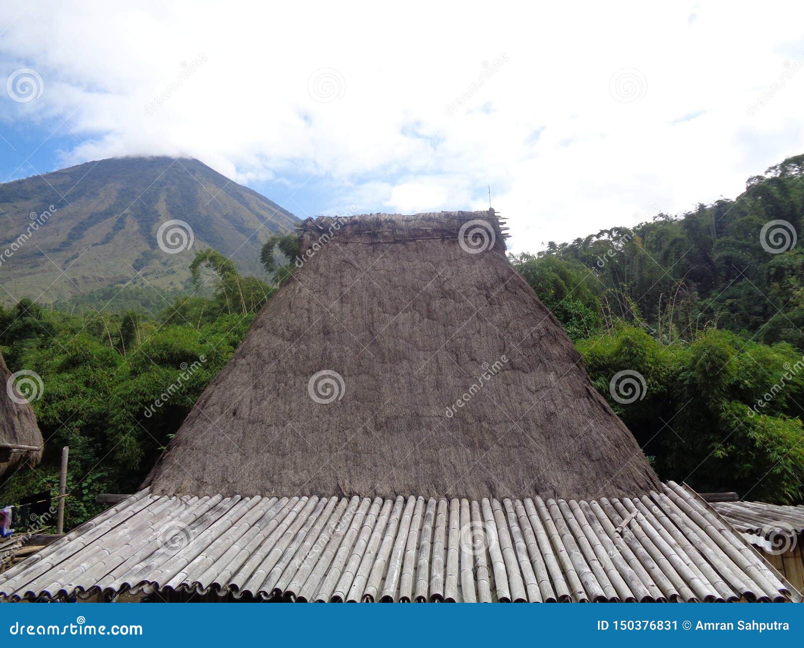 roof of bena bajawa traditional straw house