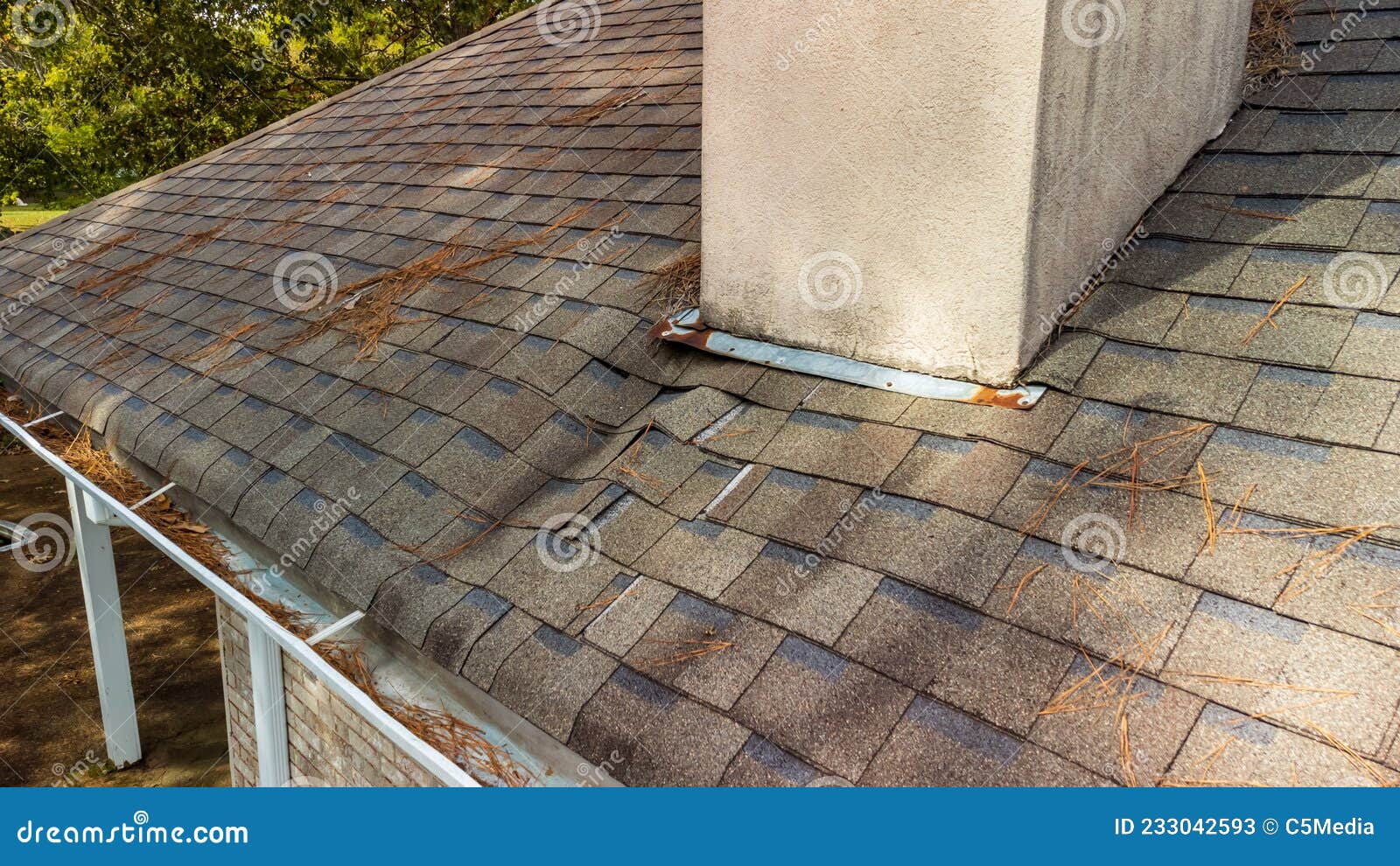 Roof Damaged from Water Leak Stock Image Image of fixing, disaster