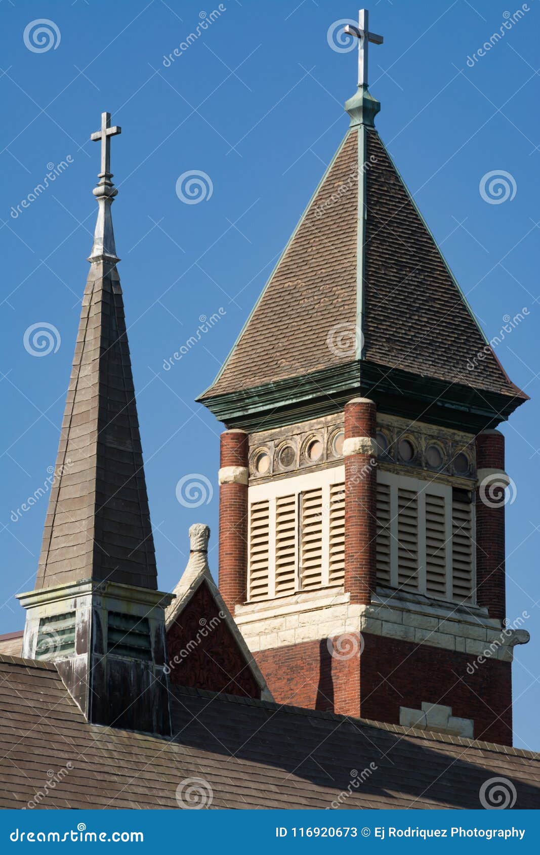 Twin Church Spires. Stock Image. Image Of Architecture - 116920673