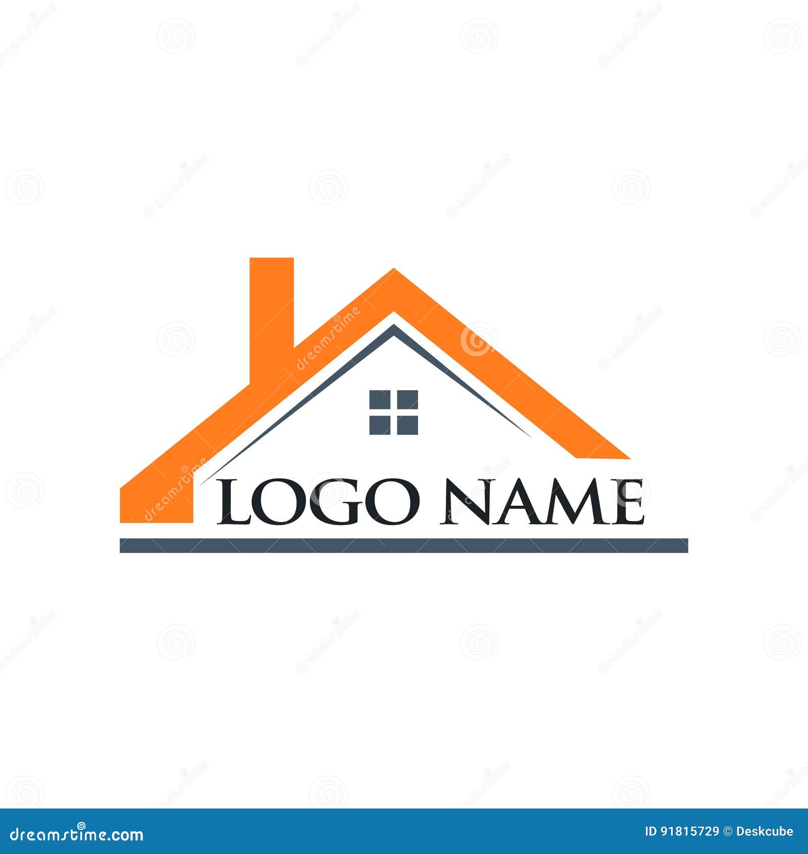 Roof House and Logo Name Illustration Stock Vector Illustration of