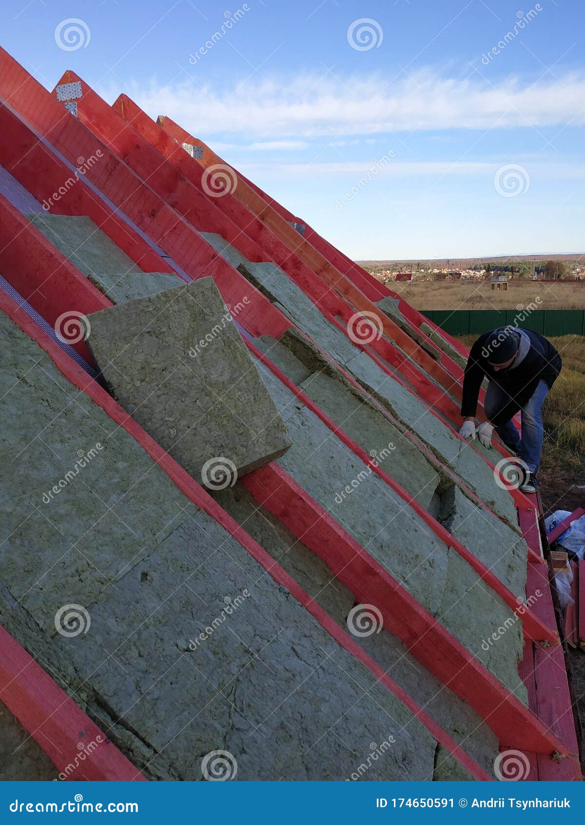 Roof Insulation Using Mineral Wool, Insulation Outside the Roof Stock