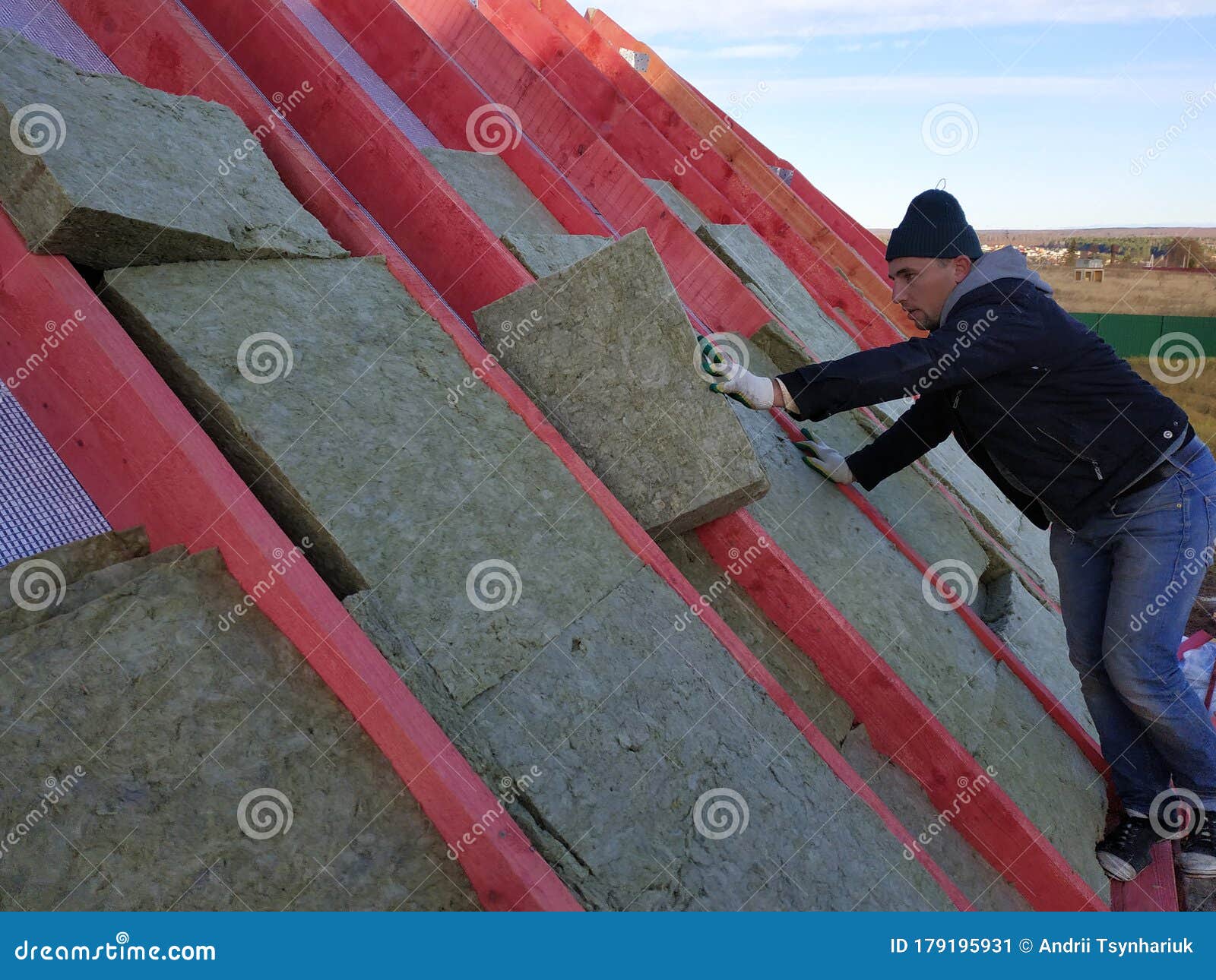 Roof Insulation Using Mineral Wool, Insulation Outside the Roof Stock
