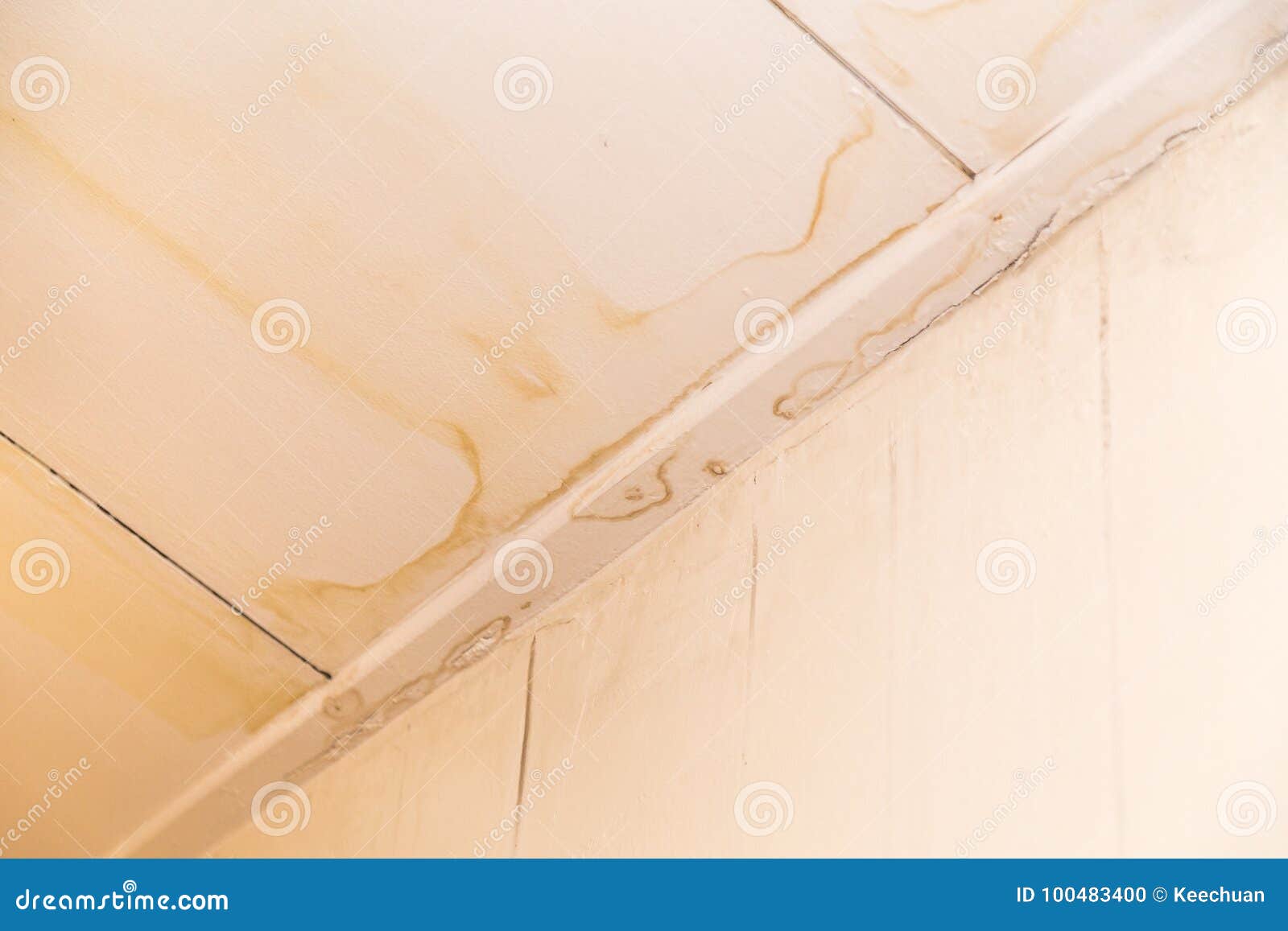 Roof Leakages Results Ugly Water Mark On Ceiling Stock Photo
