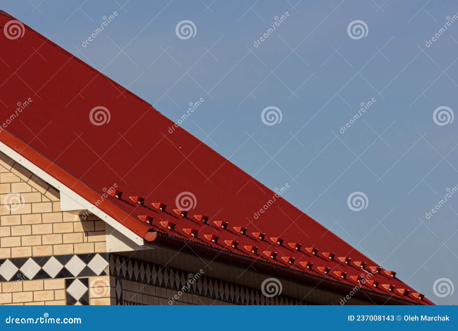 Roof Metal Sheets. Modern Types of Roofing Materials Stock Image