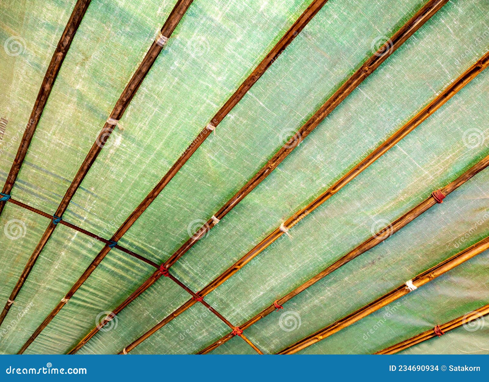 Roof of the Passenger Boat is Made of Thin Canvas on a Bamboo Frame