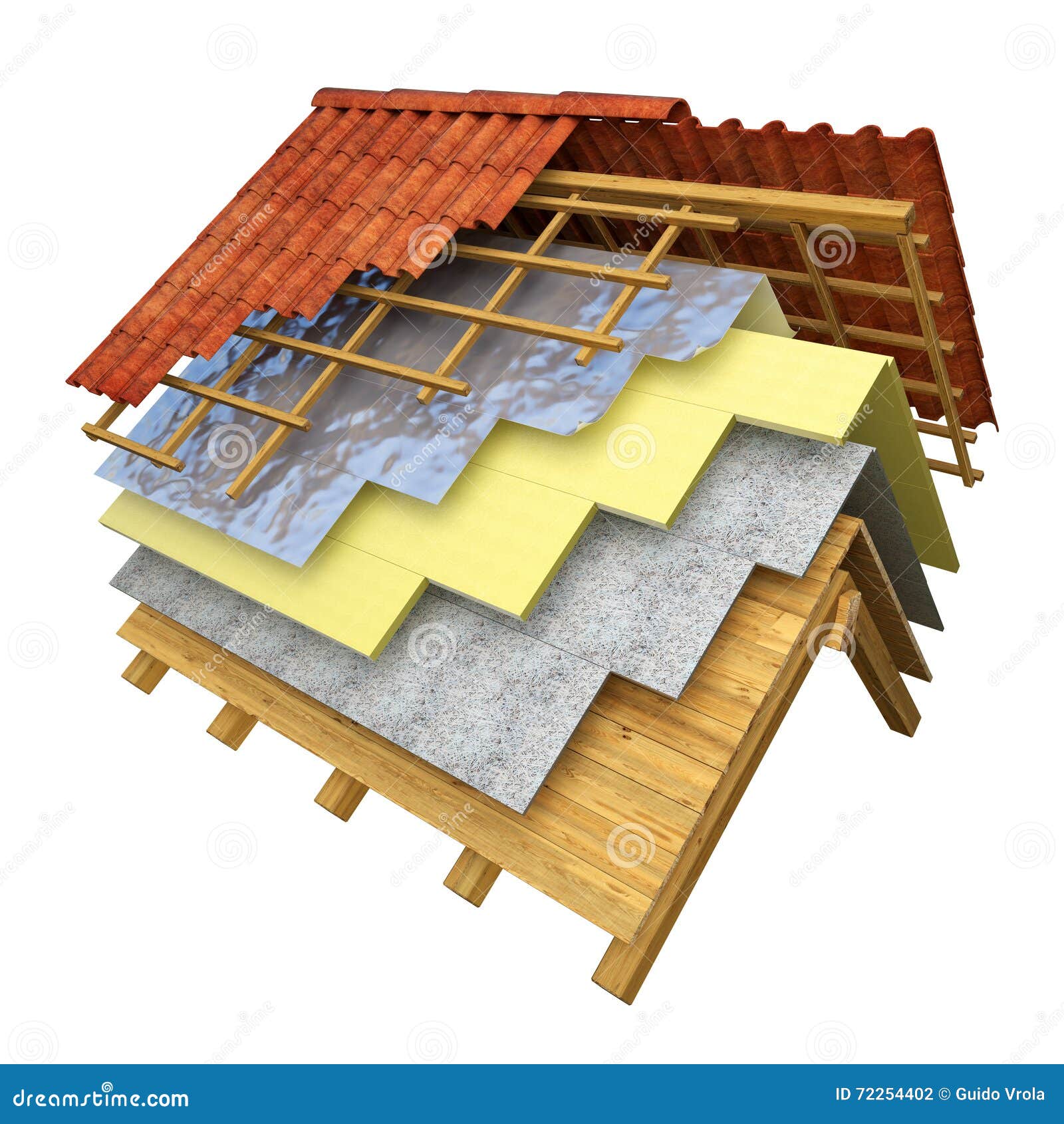 Roof Thermal Insulation 3D Rendering Stock Photo Image of insulate