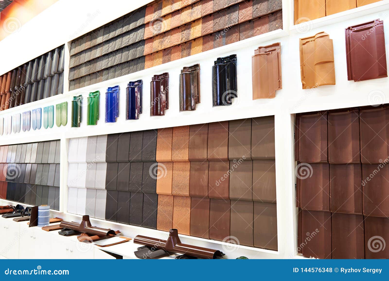 Roof tiles in store editorial stock photo. Image of tiles 144576348