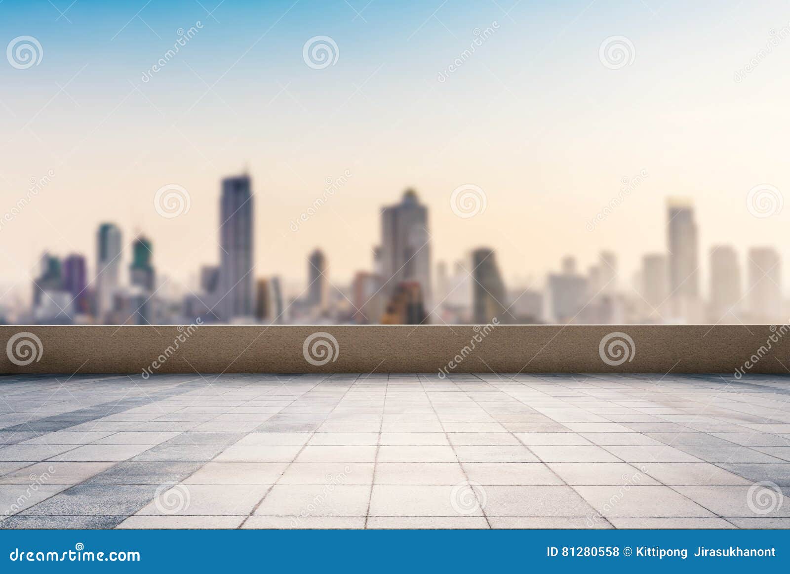 Roof Top Balcony with Cityscape Background Stock Photo - Image of horizon,  design: 81280558