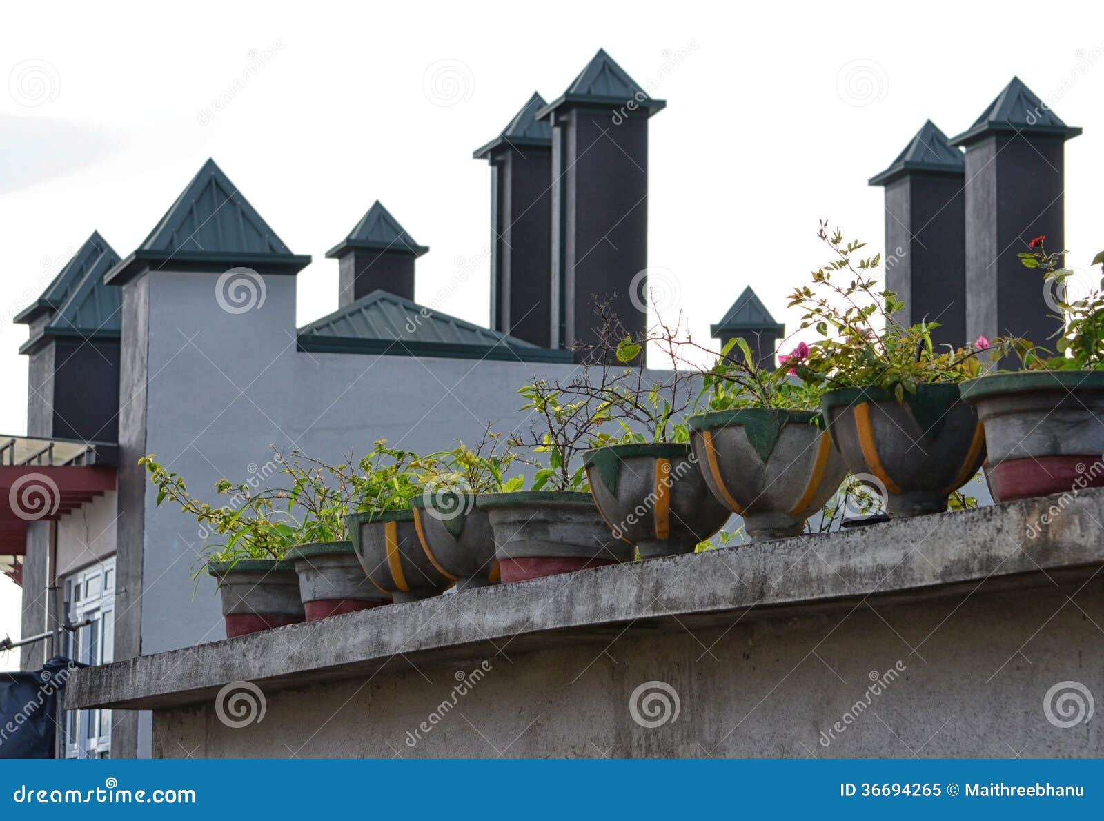 Roof top pots stock image. Image of rooftop, lanka, chimneys 36694265