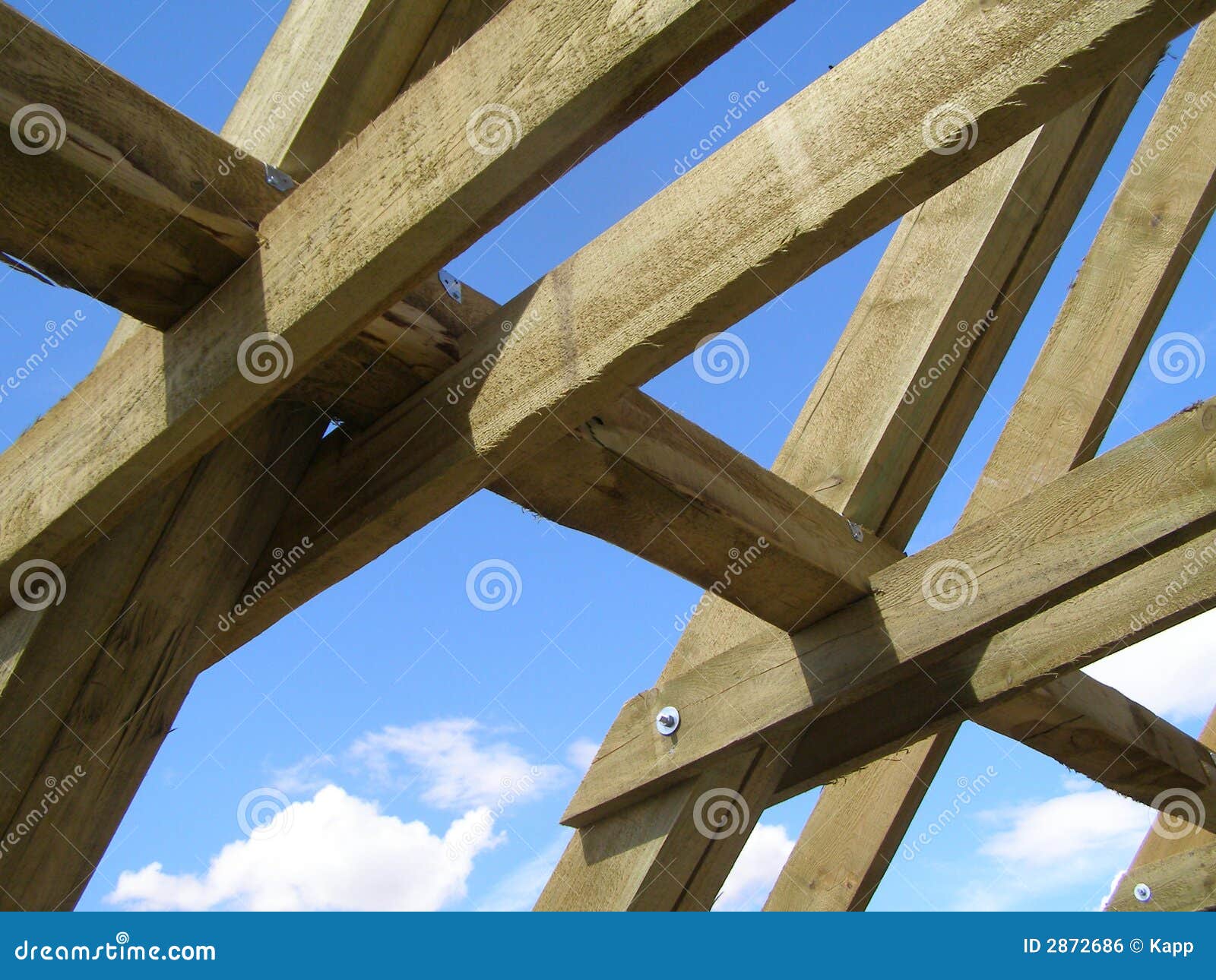 Roof truss stock photo. Image of pine, frame, elevation 2872686
