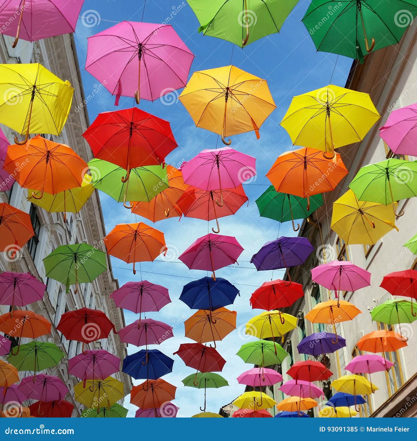 Roof of umbrellas editorial image. Image of green, blue 93091385