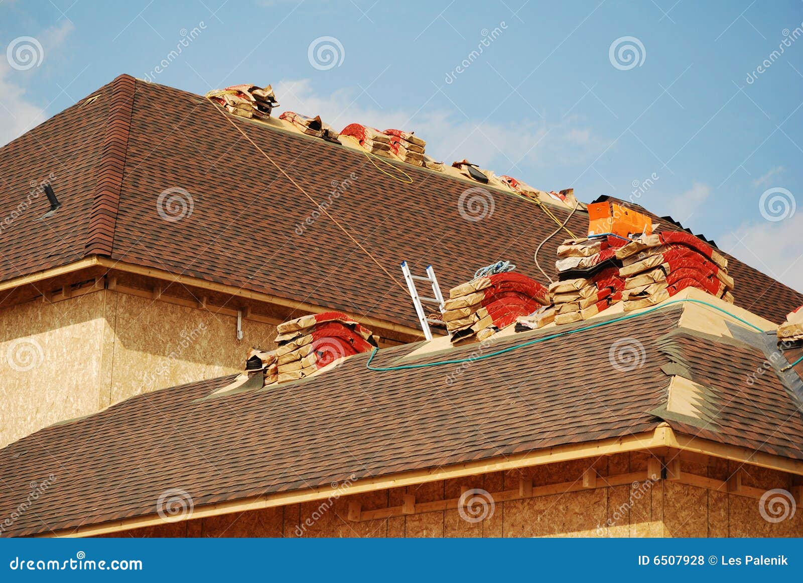 Roofing Job stock photo. Image of construction, home, ladder 6507928