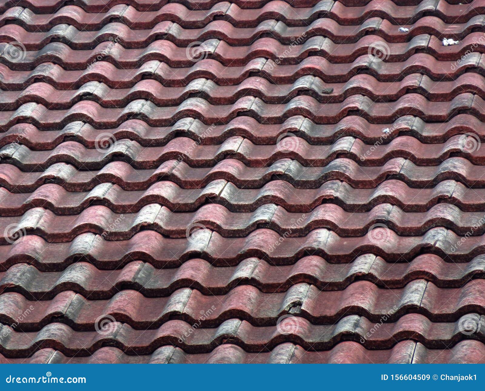 Roofing Texture Red Corrugated Tile Element Of Roof Seamless Pattern