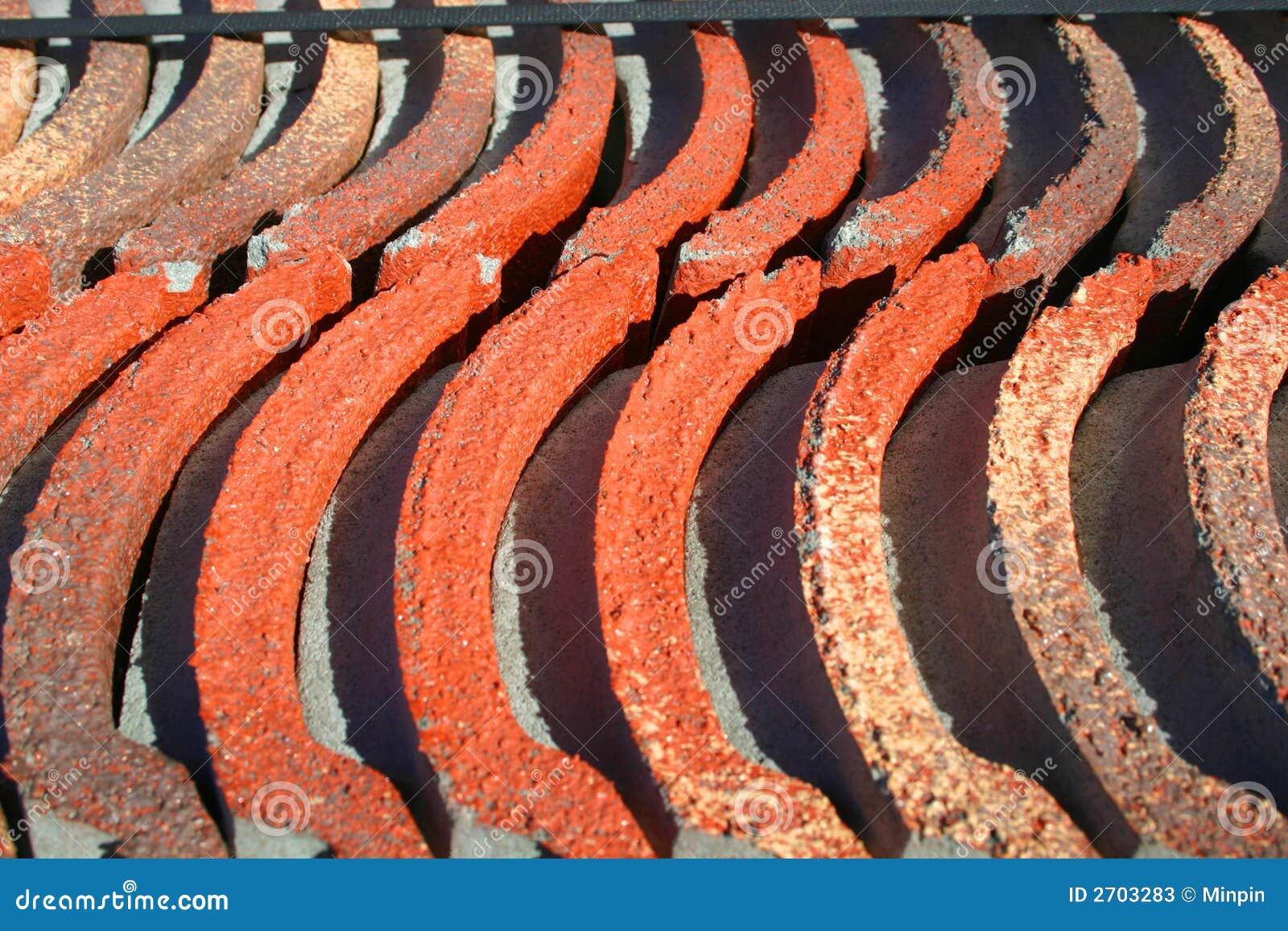 Old Roofing Tiles Made Of Asbestos And Cement. Dangerous And Unhealthy