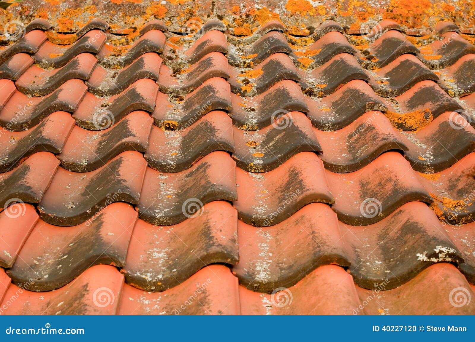 Old Roofing Tiles Made Of Asbestos And Cement. Dangerous And Unhealthy