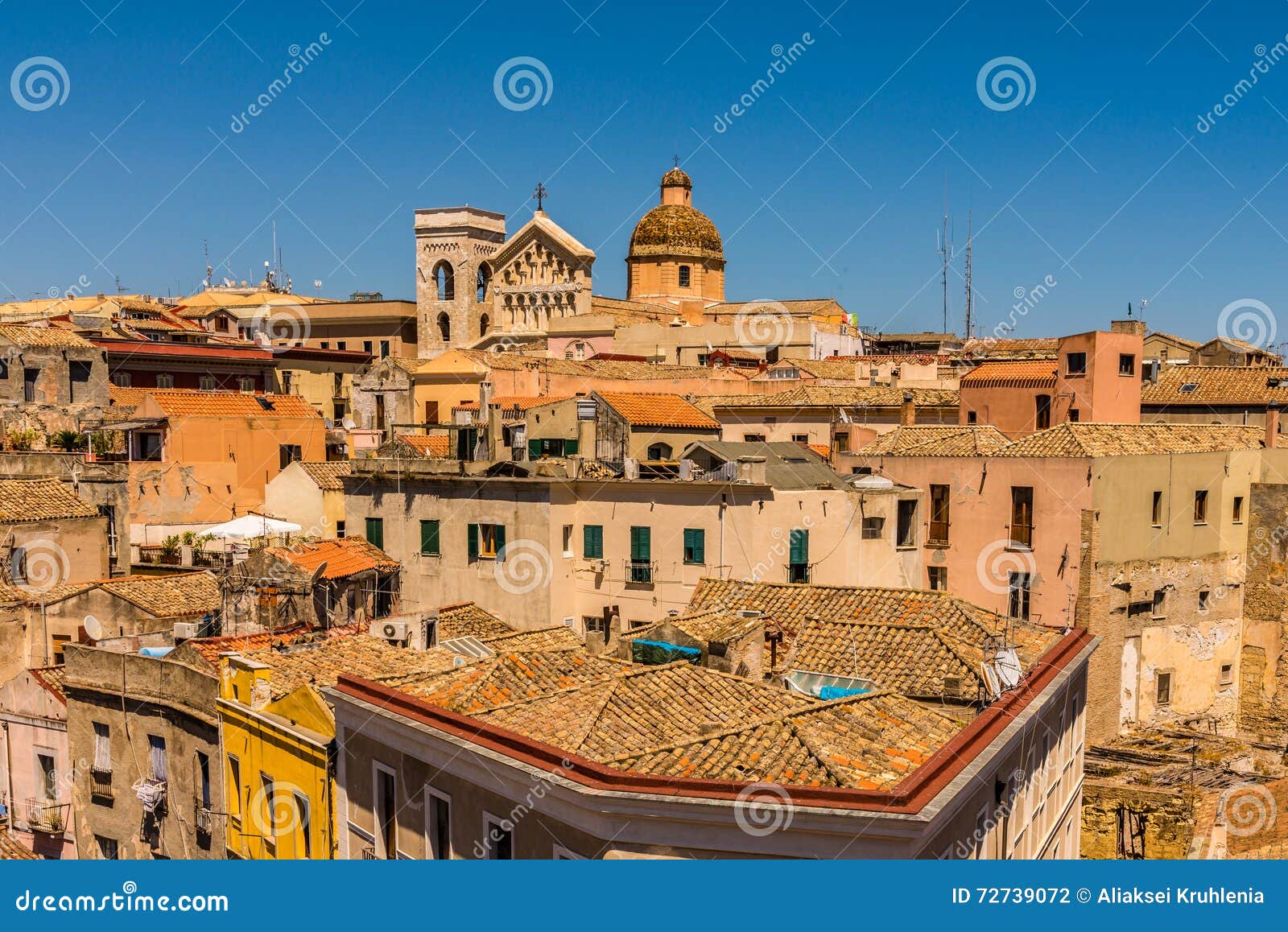 roofs of cagliari in sardegna