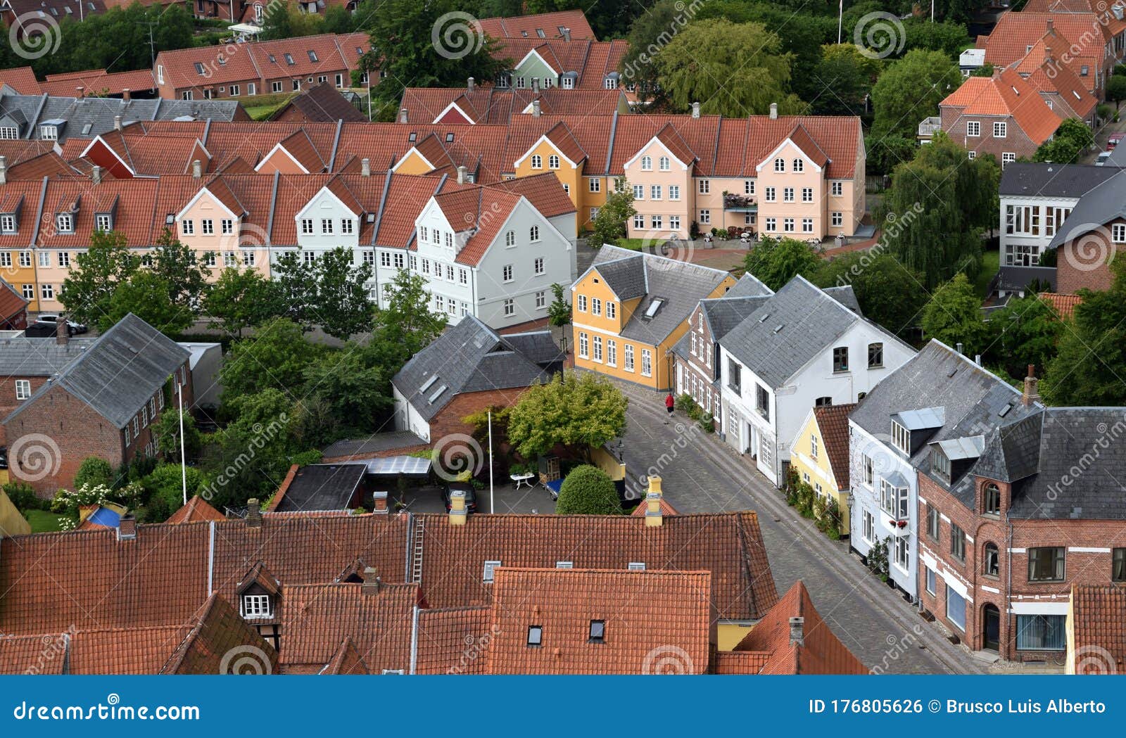 The Roofs of the Charming Ribe the Oldest Town in Denmark View from