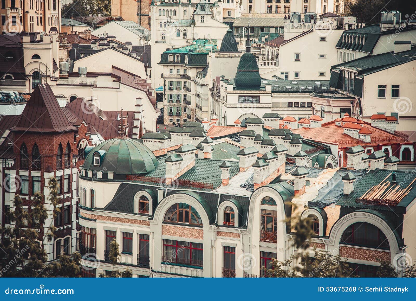 Roofs of Houses, the Streets of Kiev Stock Photo Image of