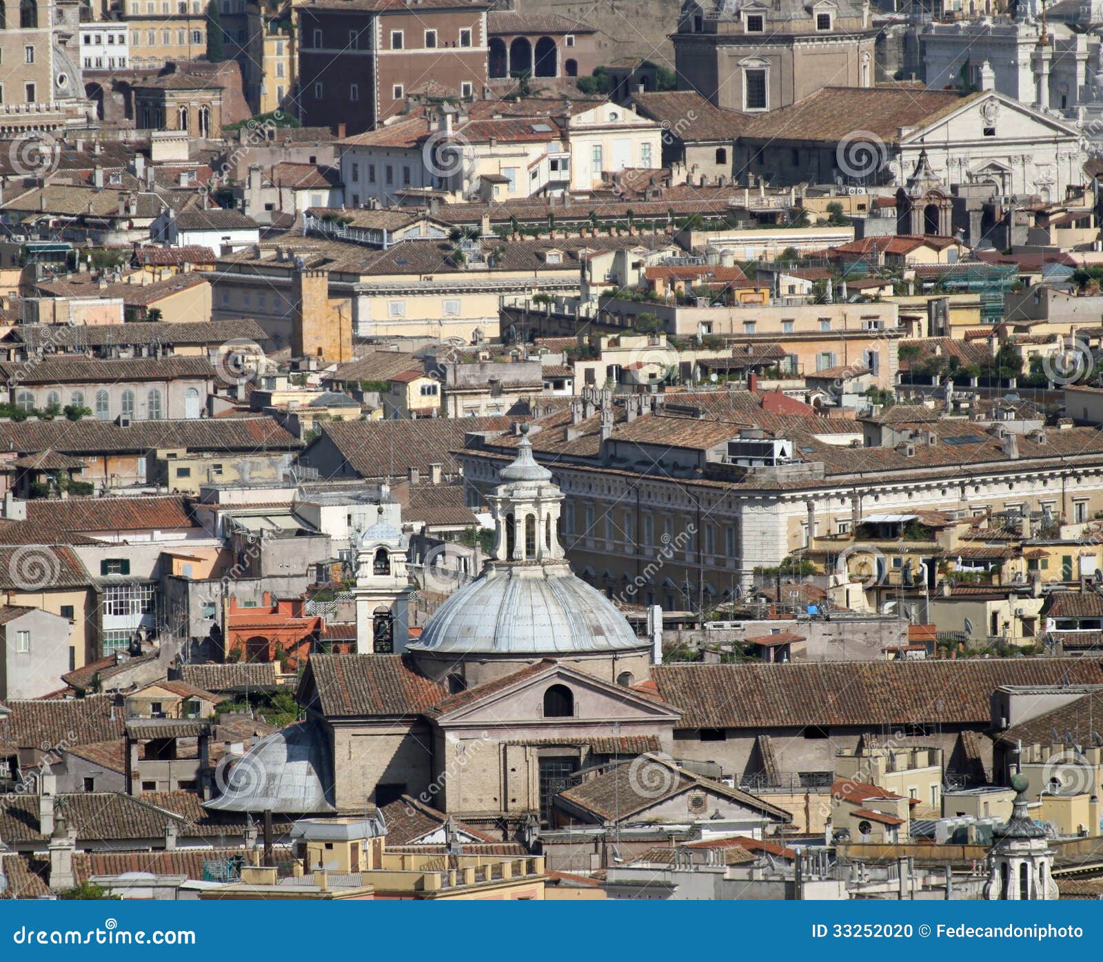 roofs of palaces, churches and houses in the center of rome