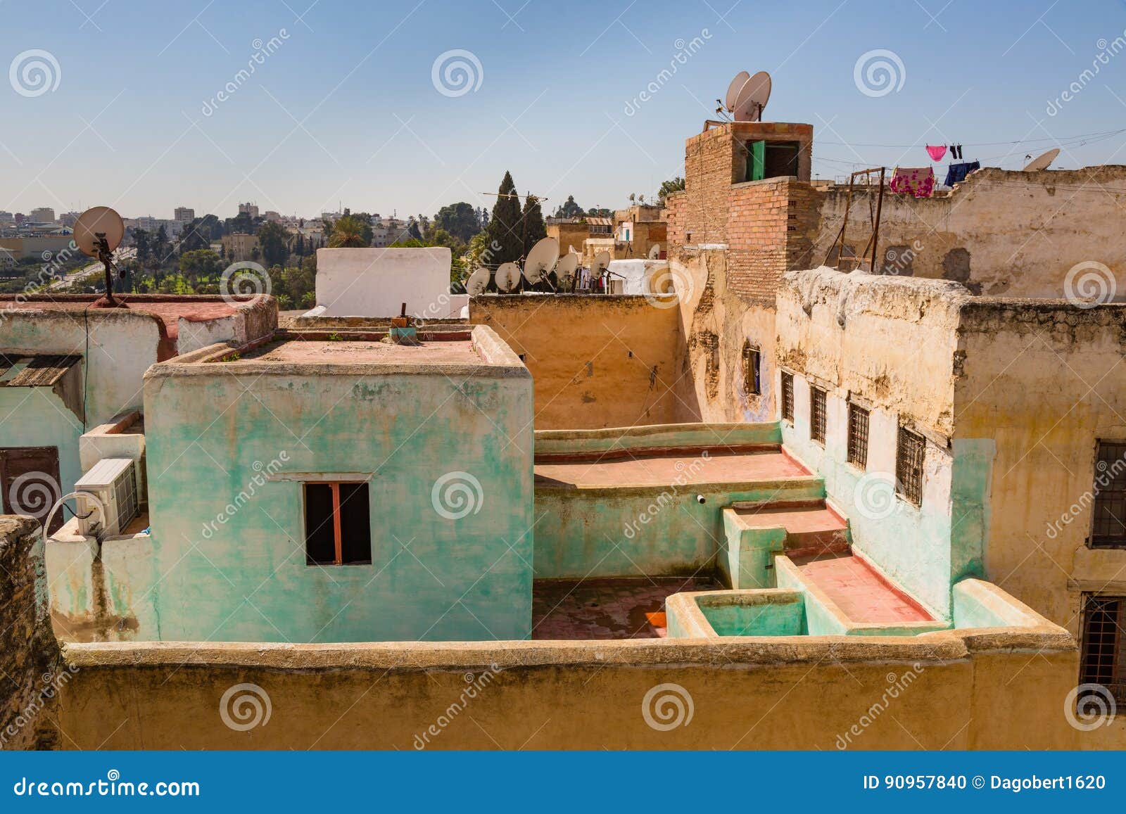 Roofs and Terraces in Fes Medina, Morocco Stock Photo - Image of maghreb,  africa: 90957840