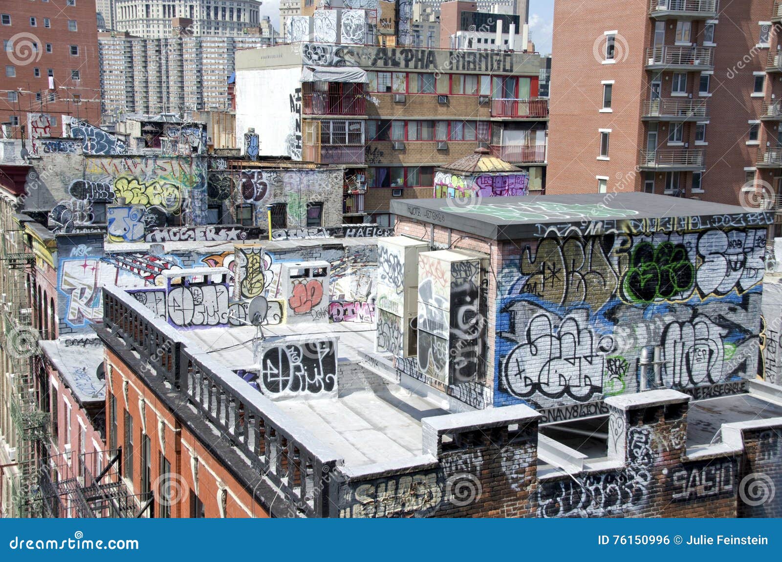 Rooftop Graffiti New York City Stock Photo Image of graffiti