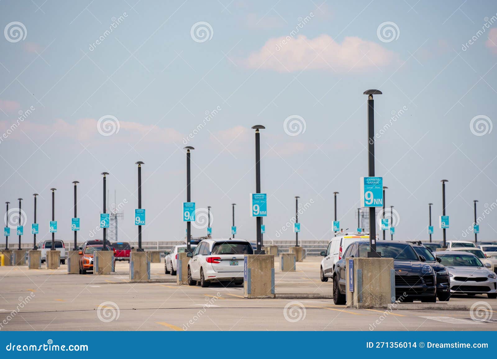 Rooftop Parking at an Airport Editorial Stock Image Image of