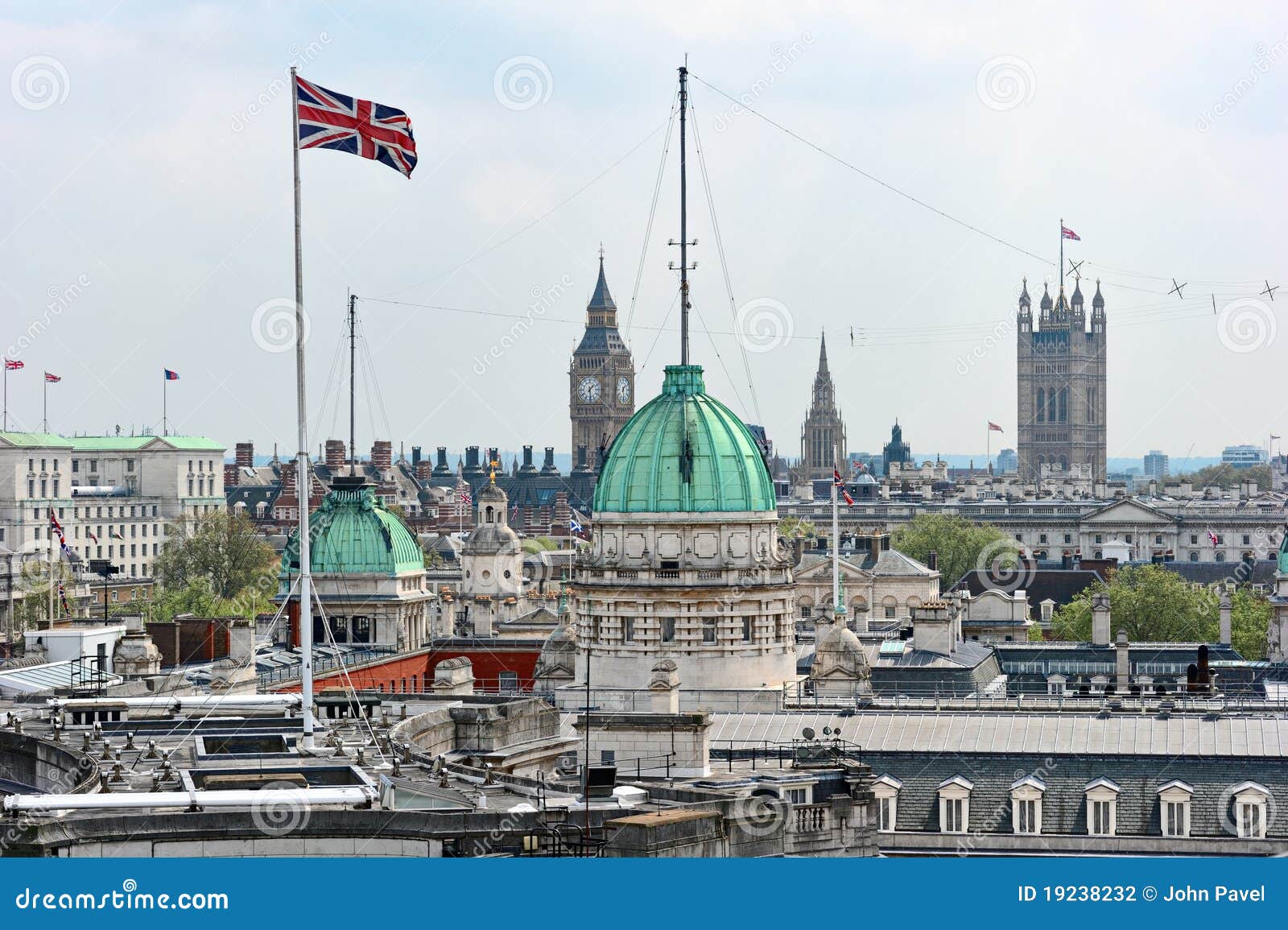 Rooftop View Over Whitehall London England UK Stock Photo Image of