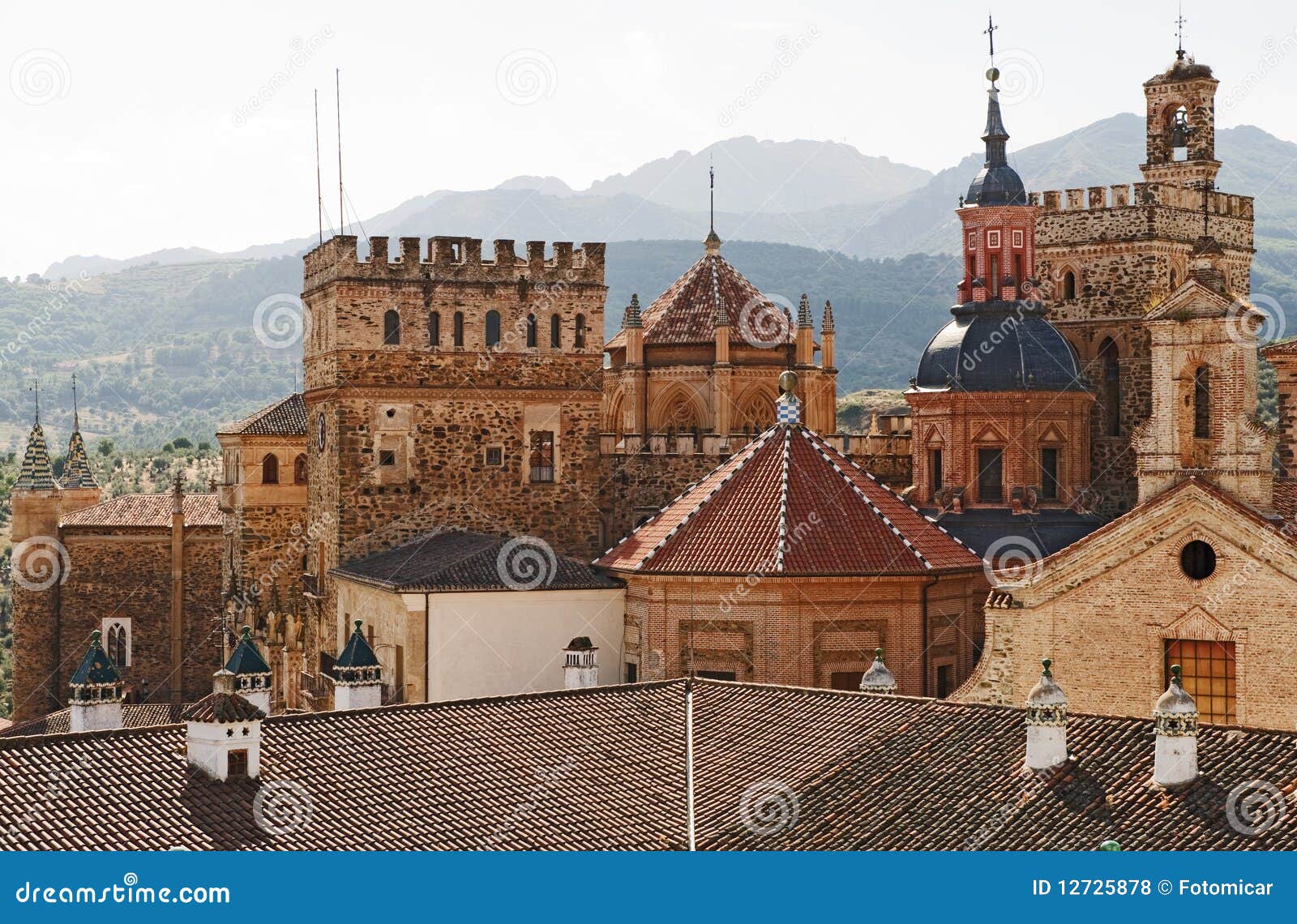 Rooftops Guadalupe Spain stock photo. Image of rooftops 12725878