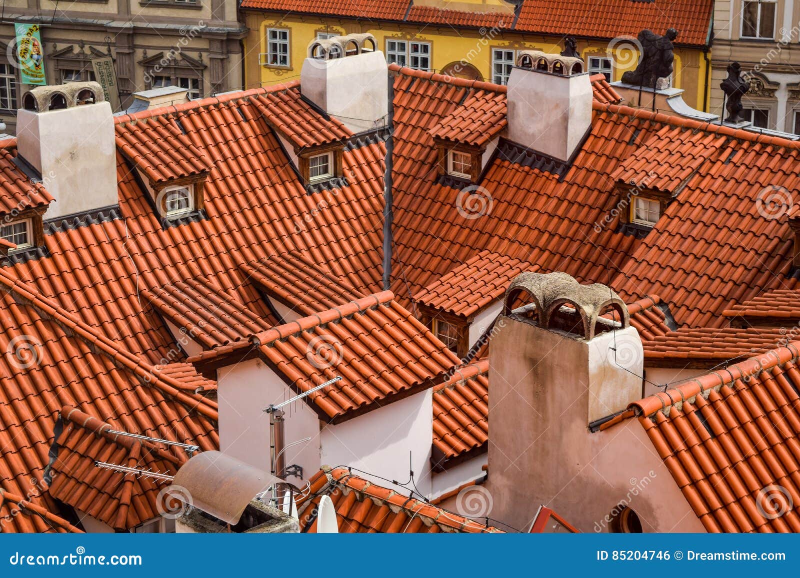 Rooftops at Prague editorial photo. Image of capital 85204746