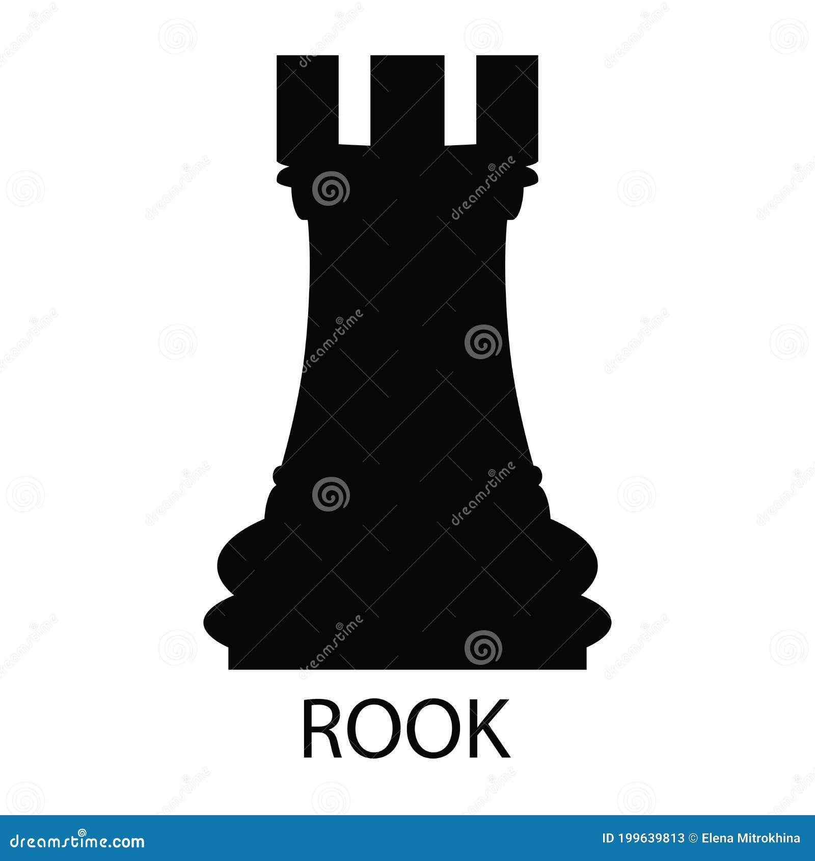 Silhouette of a rook chess piece Royalty Free Vector Image