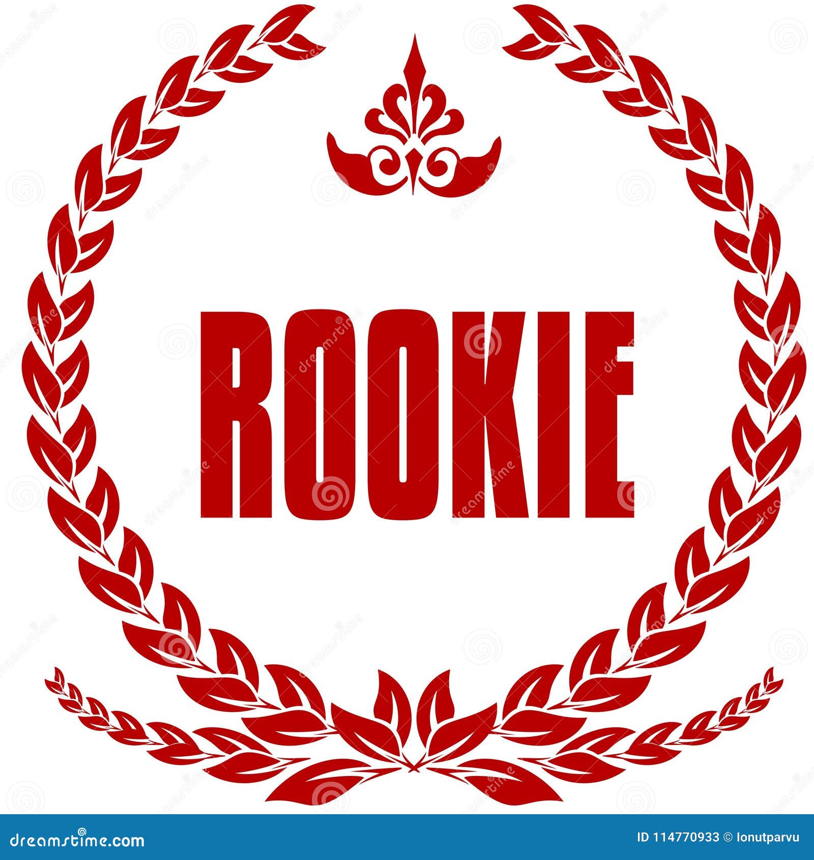rookie red laurels badge.