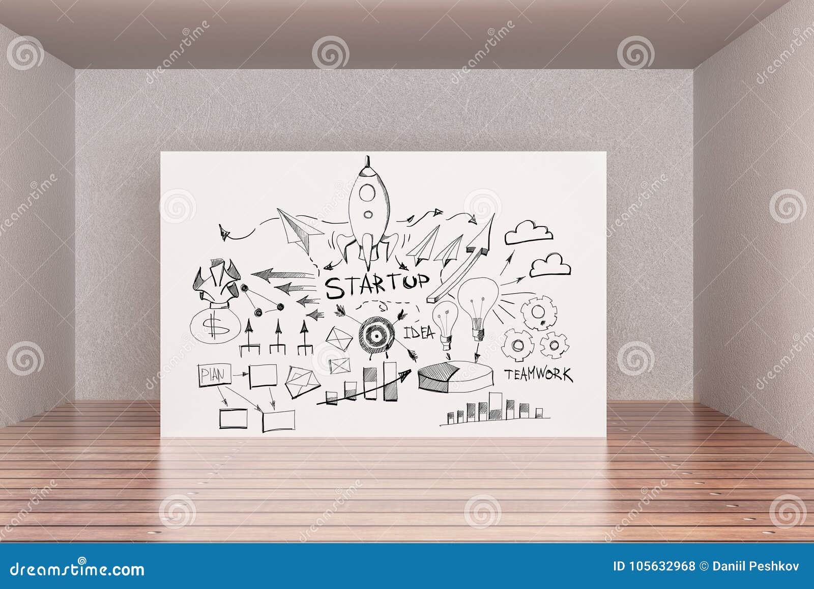 Presentation and Startup Concept Stock Illustration - Illustration of