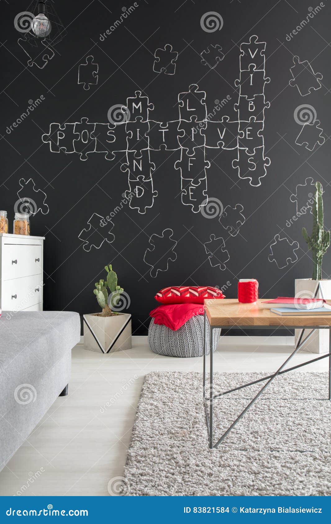 Room with Crossword Puzzle Chalkboard Stock Photo Image of black